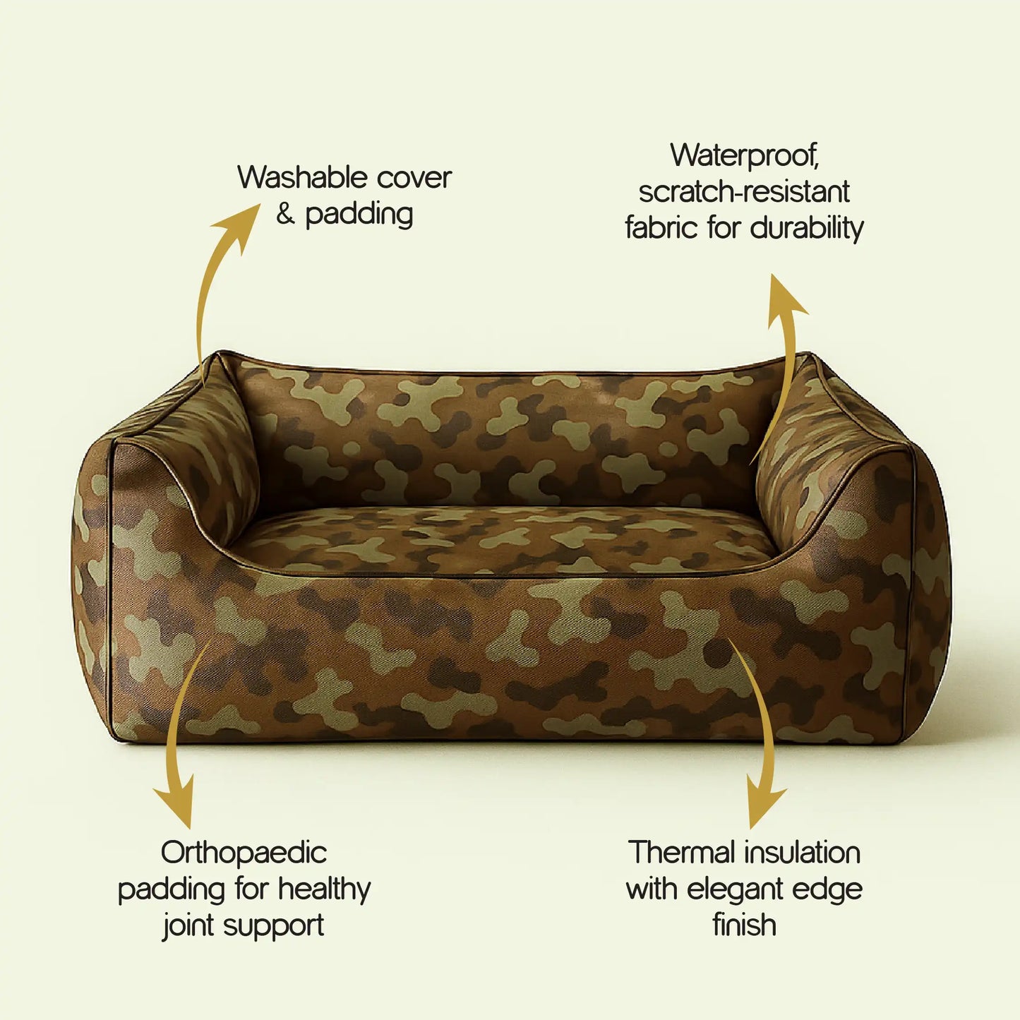 CamoLuxe Sofa Bed | Durable | Scratch-Resistant | Waterproof