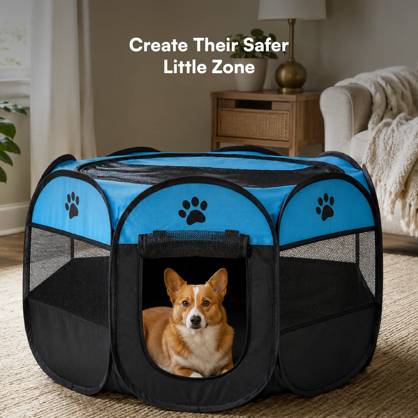 CasaFrolic Playpen | Foldable Pet Enclosure | Safe, Portable & Breathable