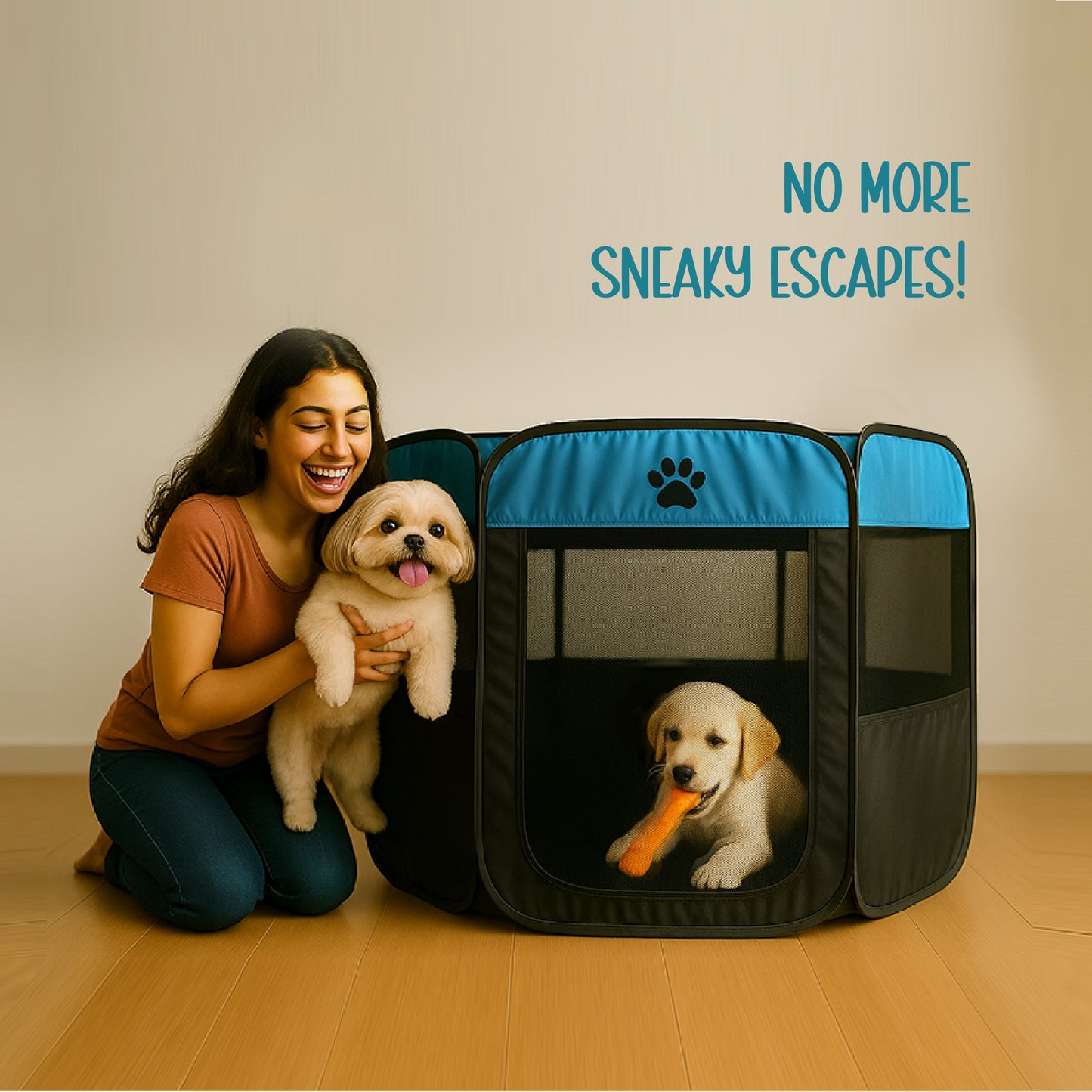 CasaFrolic Playpen | Foldable Pet Enclosure | Safe, Portable & Breathable