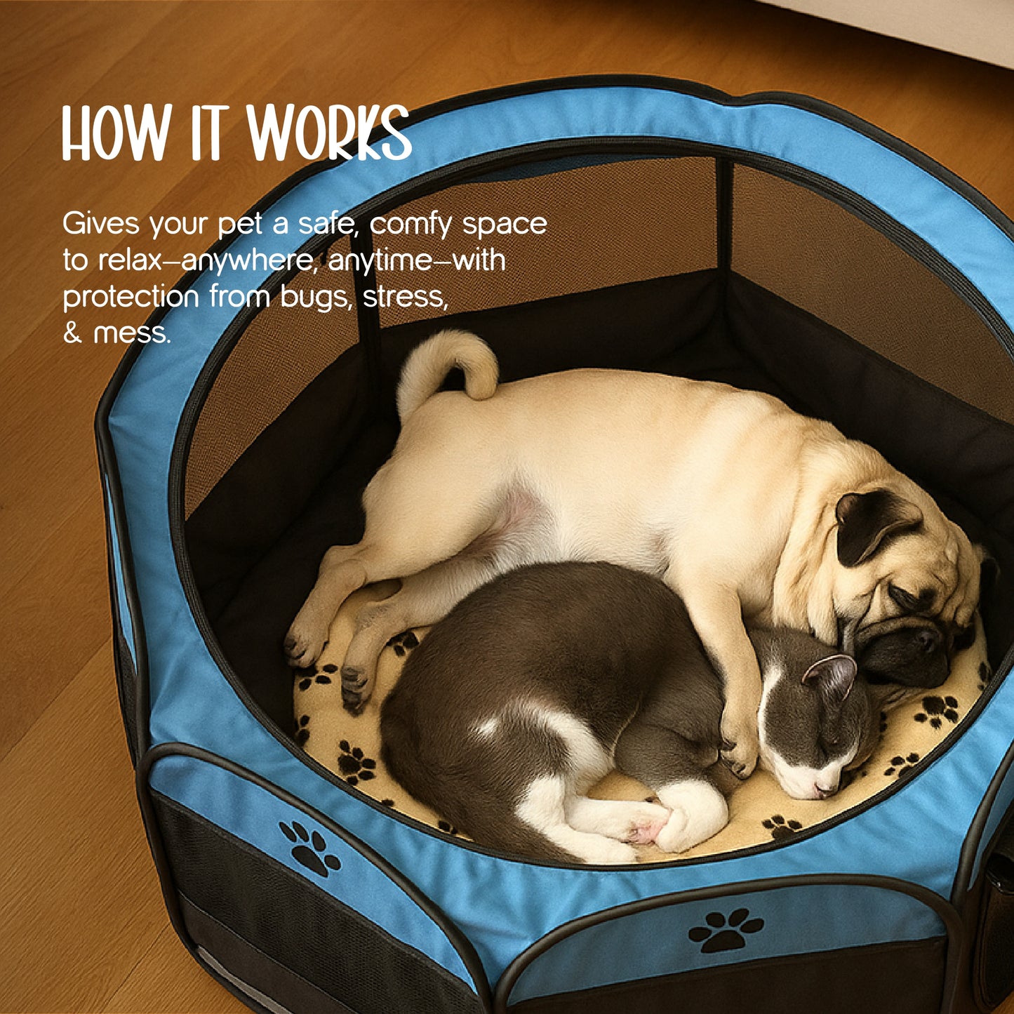 CasaFrolic Playpen | Foldable Pet Enclosure | Safe, Portable & Breathable