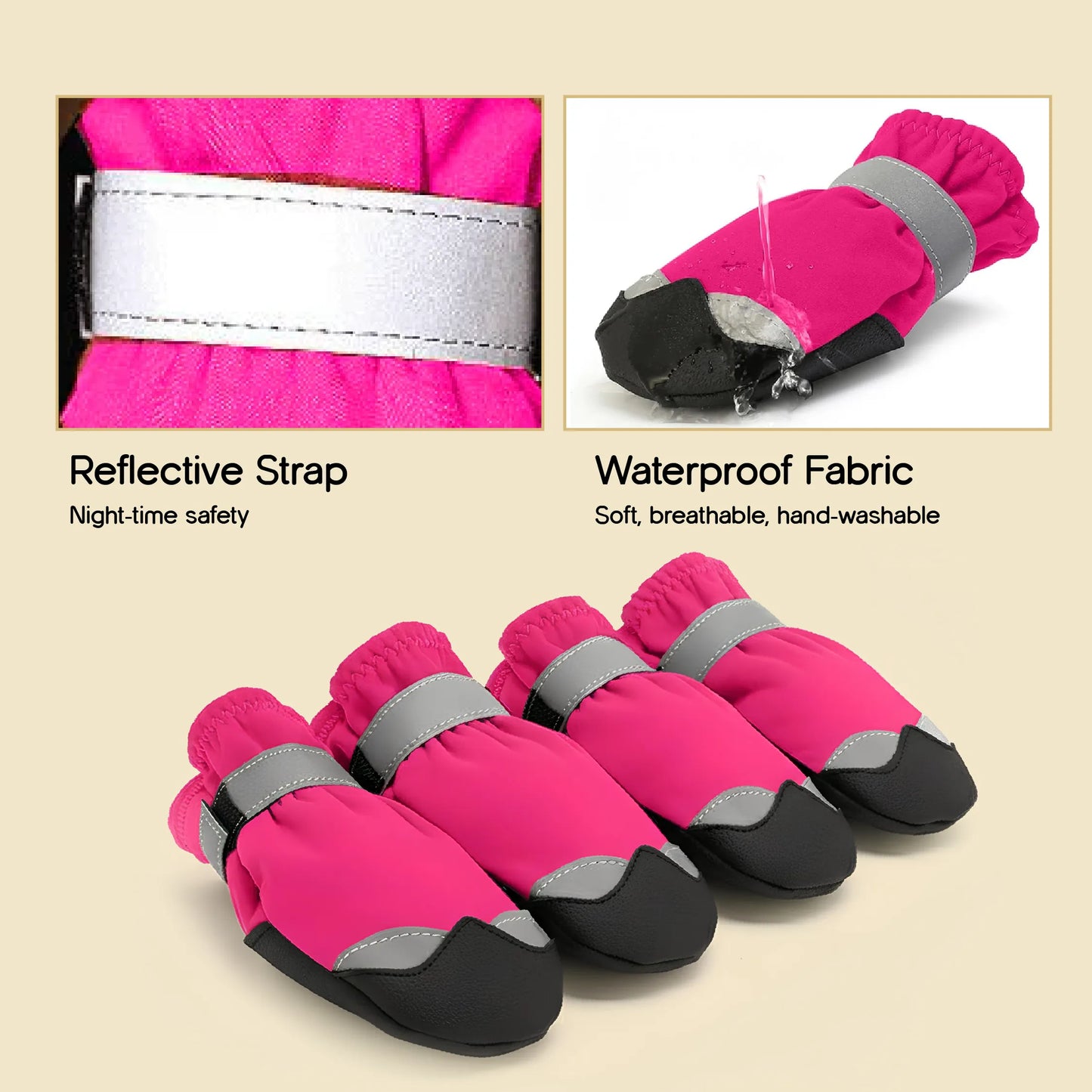 DriftTrail Boots | Waterproof, Non-Slip Dog Boots | Set of 4 | All-Season Paw Protection