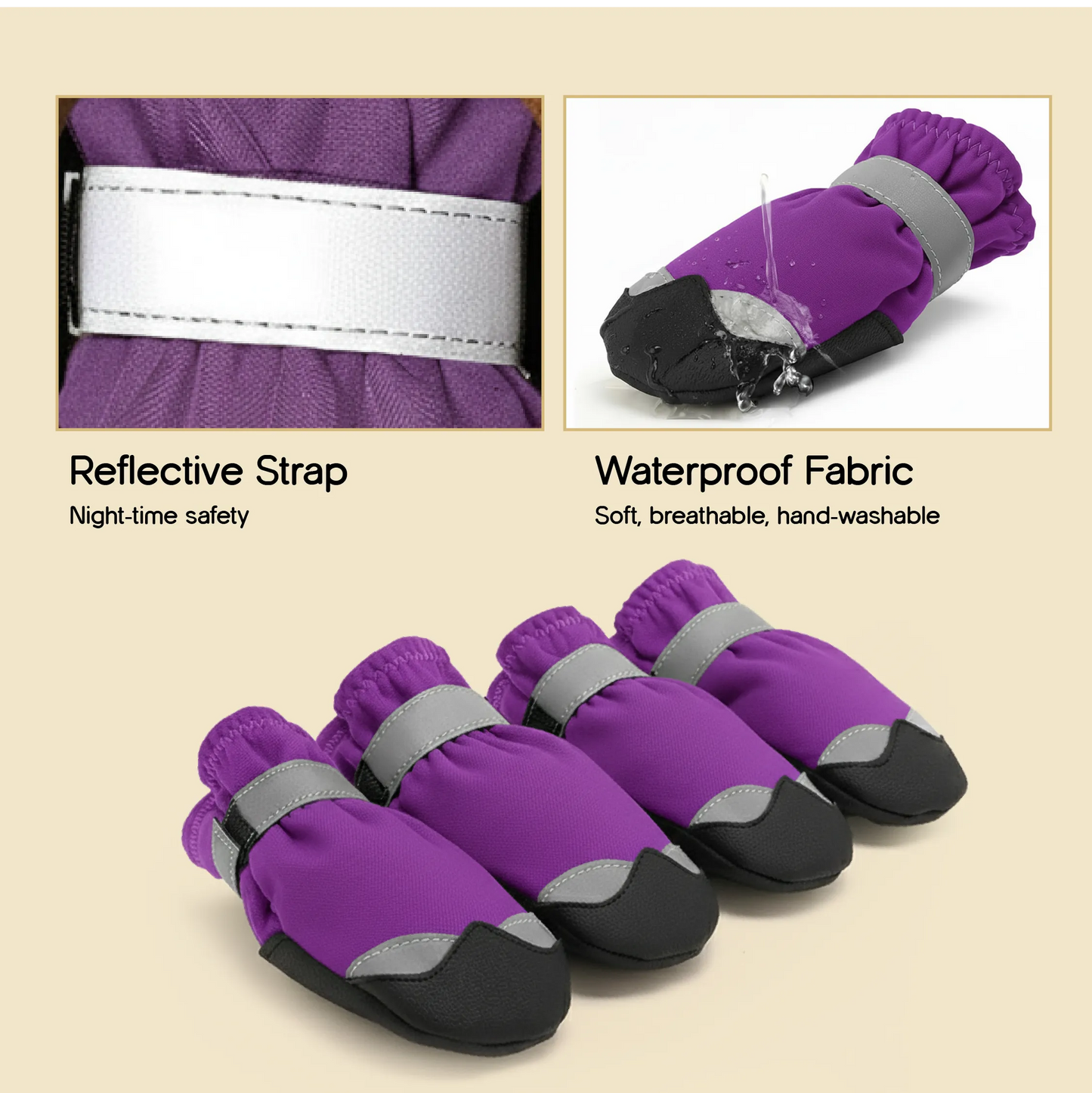 DriftTrail Boots | Waterproof, Non-Slip Dog Boots | Set of 4 | All-Season Paw Protection