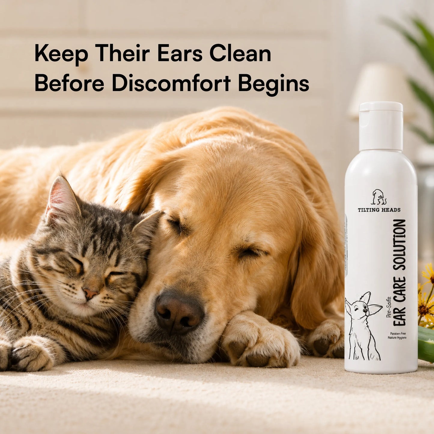 Ear Care Solution – Safe & Gentle Ear Cleaning Solution for Dogs & Cats, Removes Wax, Dirt & Odor, Easy Application - 200ml
