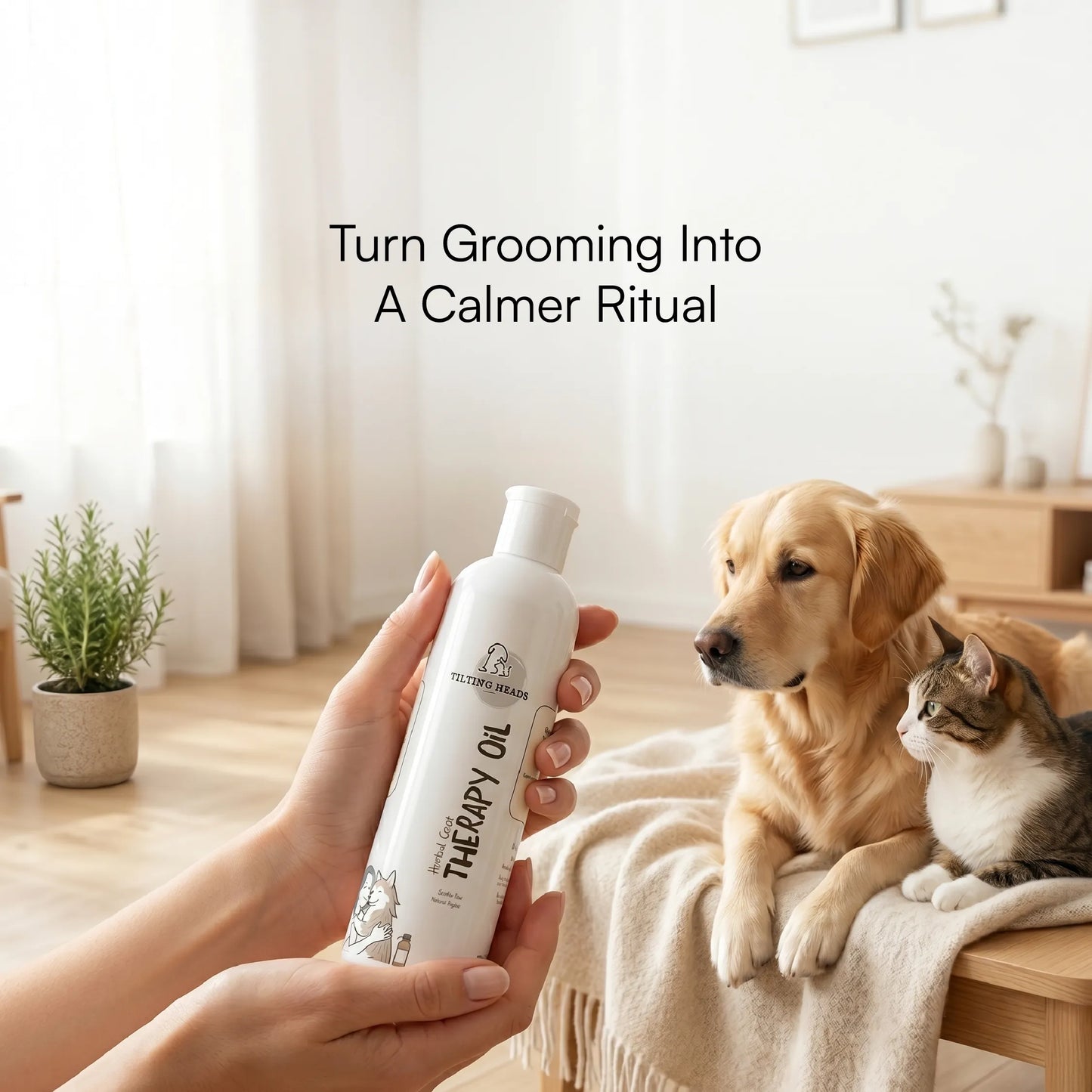 Herbal Coat Therapy Oil | Stress Relief & Relaxation | Natural, Safe Formulation for Dogs & Cats