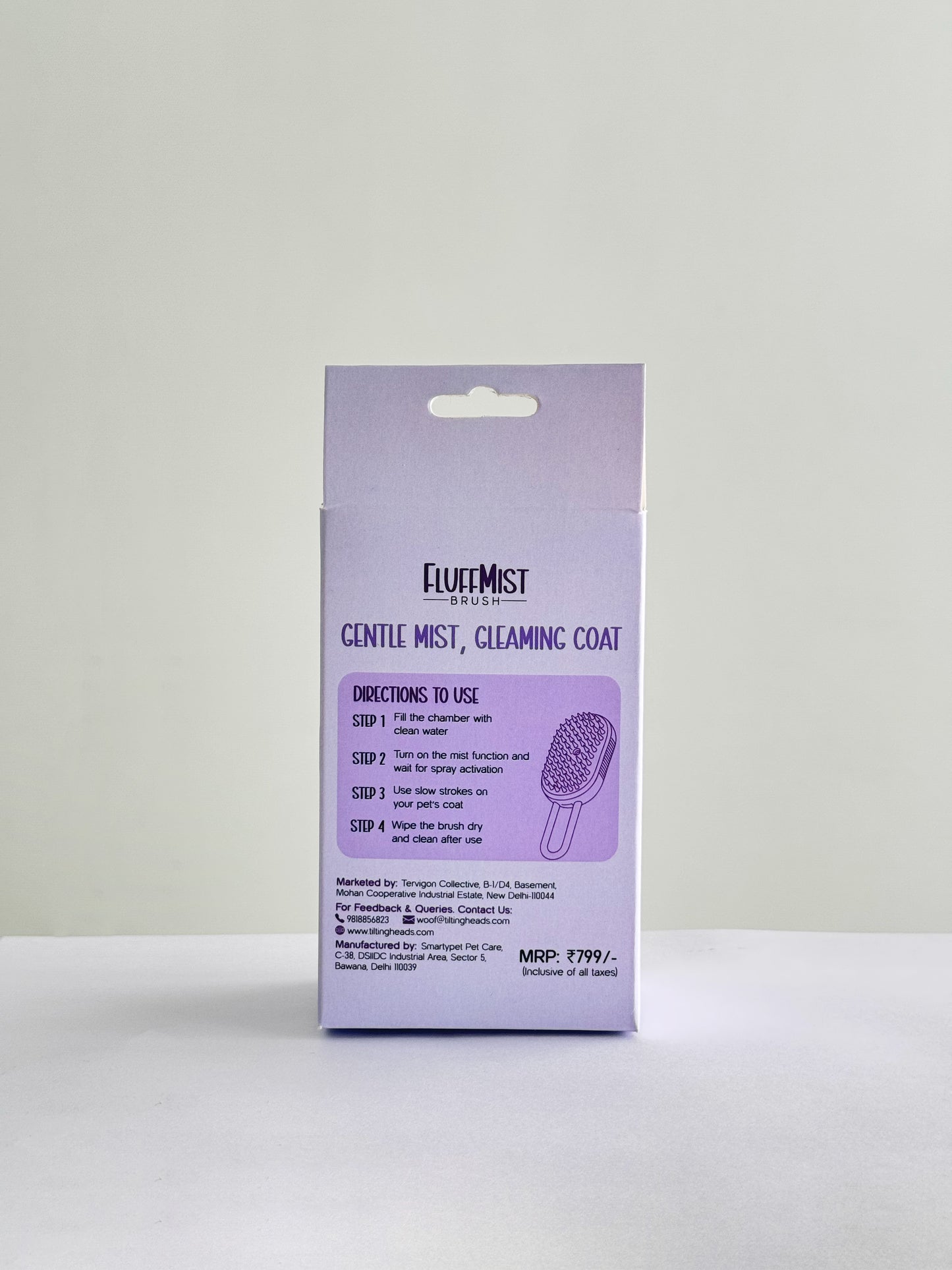 FluffMist Pet Brush – Steam Mist Grooming & Detangling Tool