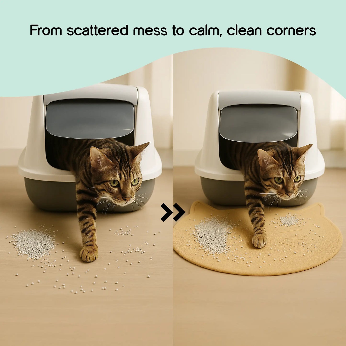 Leo Litter Mat | Hygienic Cat Mat | Durable Non-Slip Litter & Feeding Mat