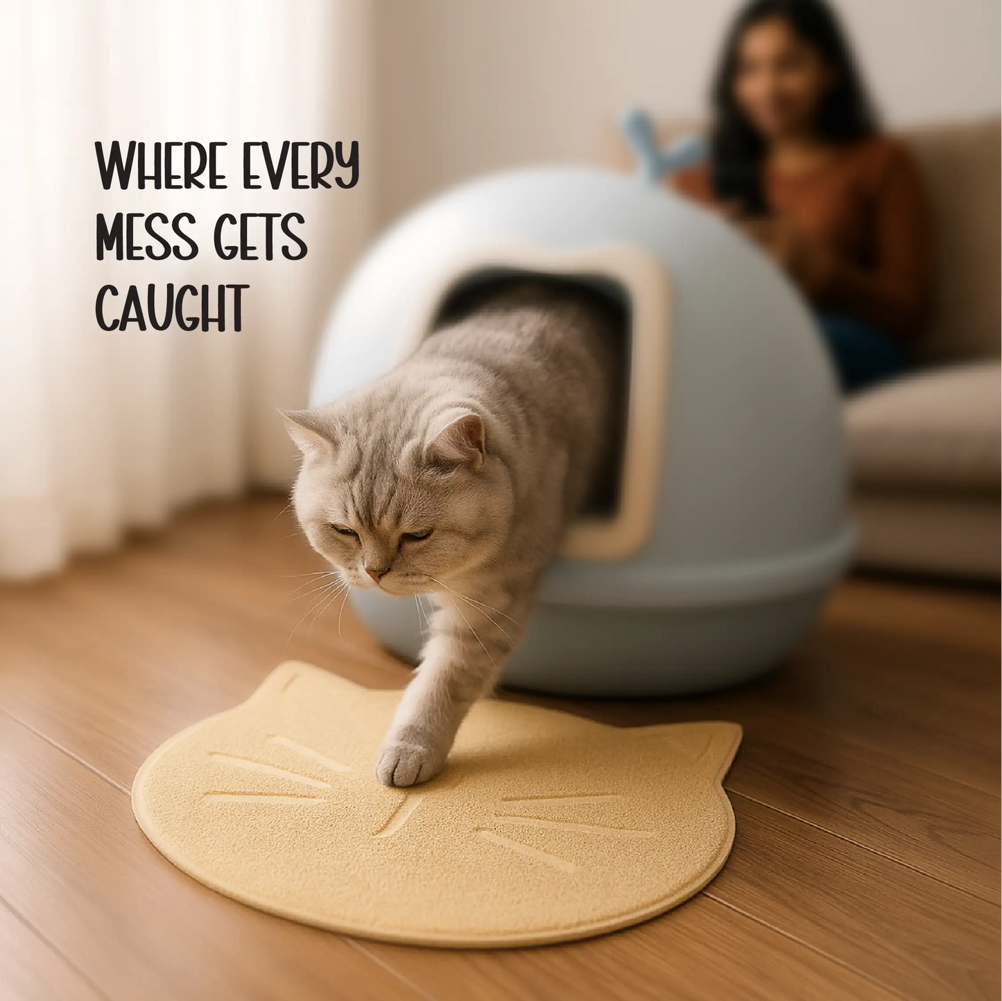 Leo Litter Mat | Hygienic Cat Mat | Durable Non-Slip Litter & Feeding Mat