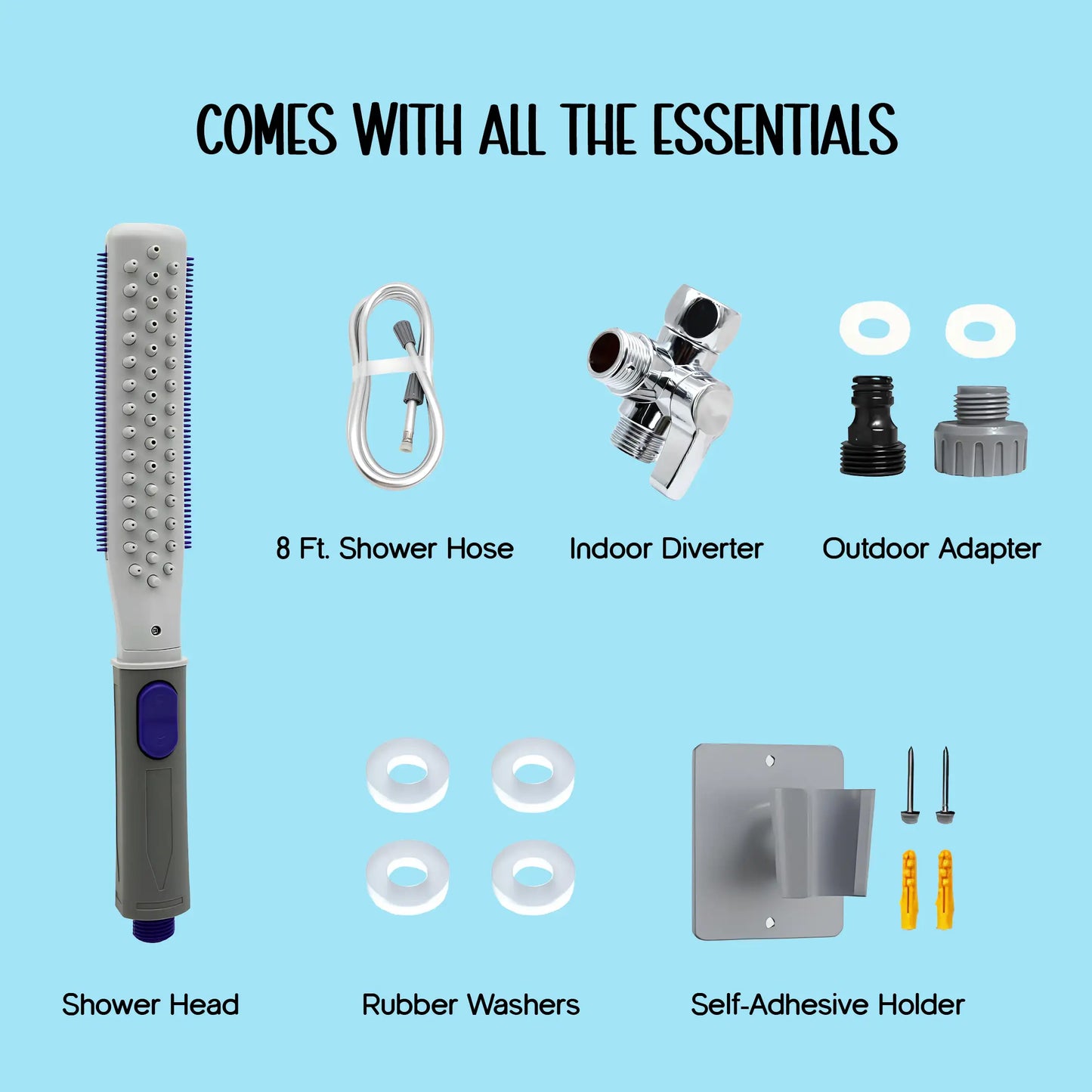 LumiRinse Spa Shower | 2-in-1 Sprayer + Grooming Brush