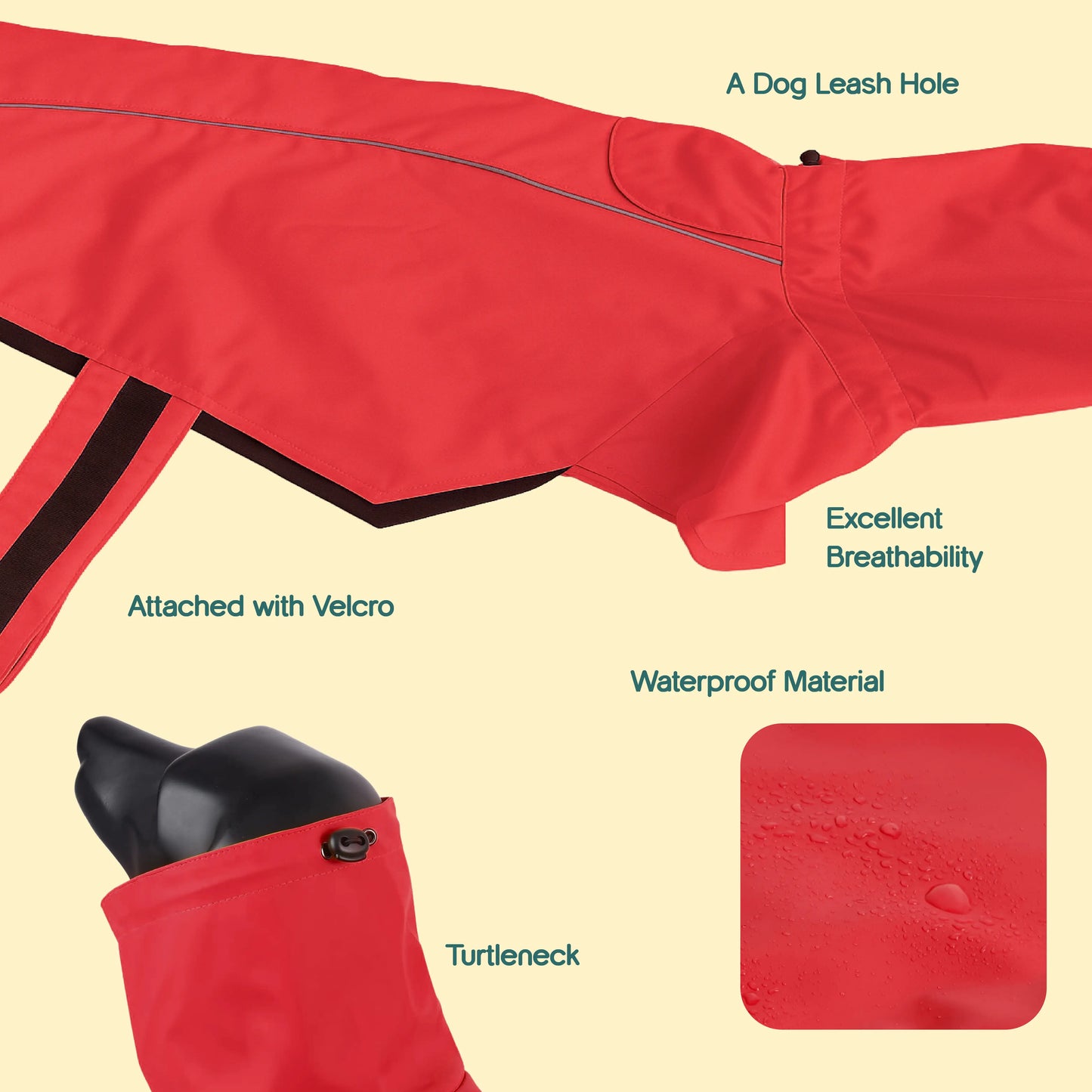 ZephyrLite Vest | Waterproof Dog Raincoat | Lightweight, Easy to Wear, Adjustable Fit
