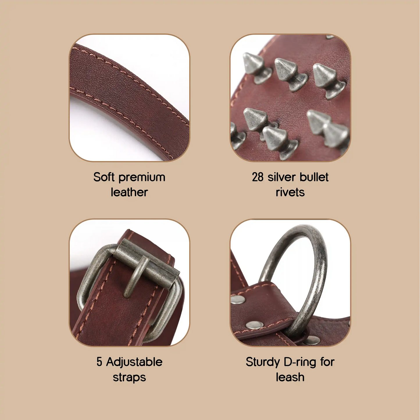 Oathkeeper Spike Harness – Soft Premium Leather | Silver Rivet Design | Adjustable & Secure Fit
