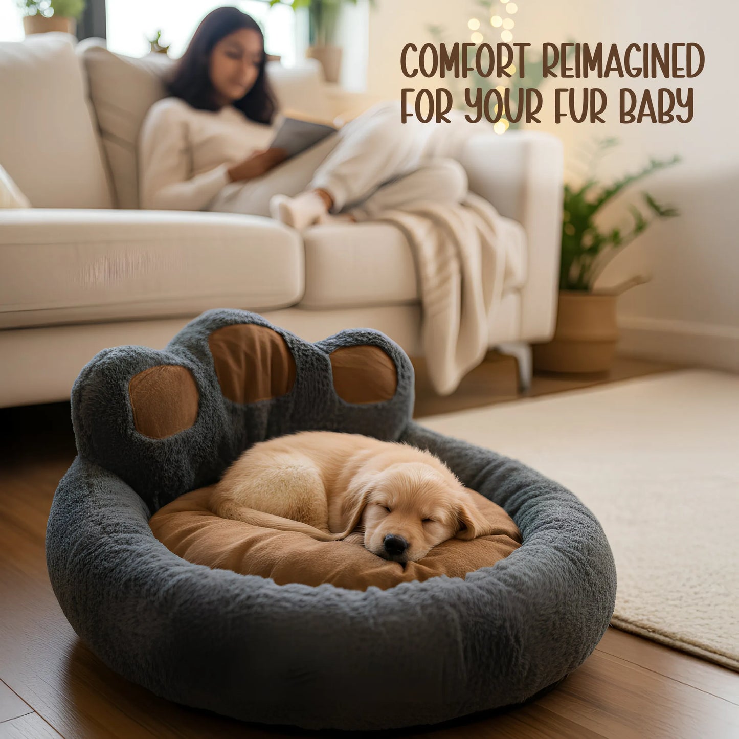 Pebble Pod | Plush Paw Bed | Washable Comfort for Cats & Small Dogs
