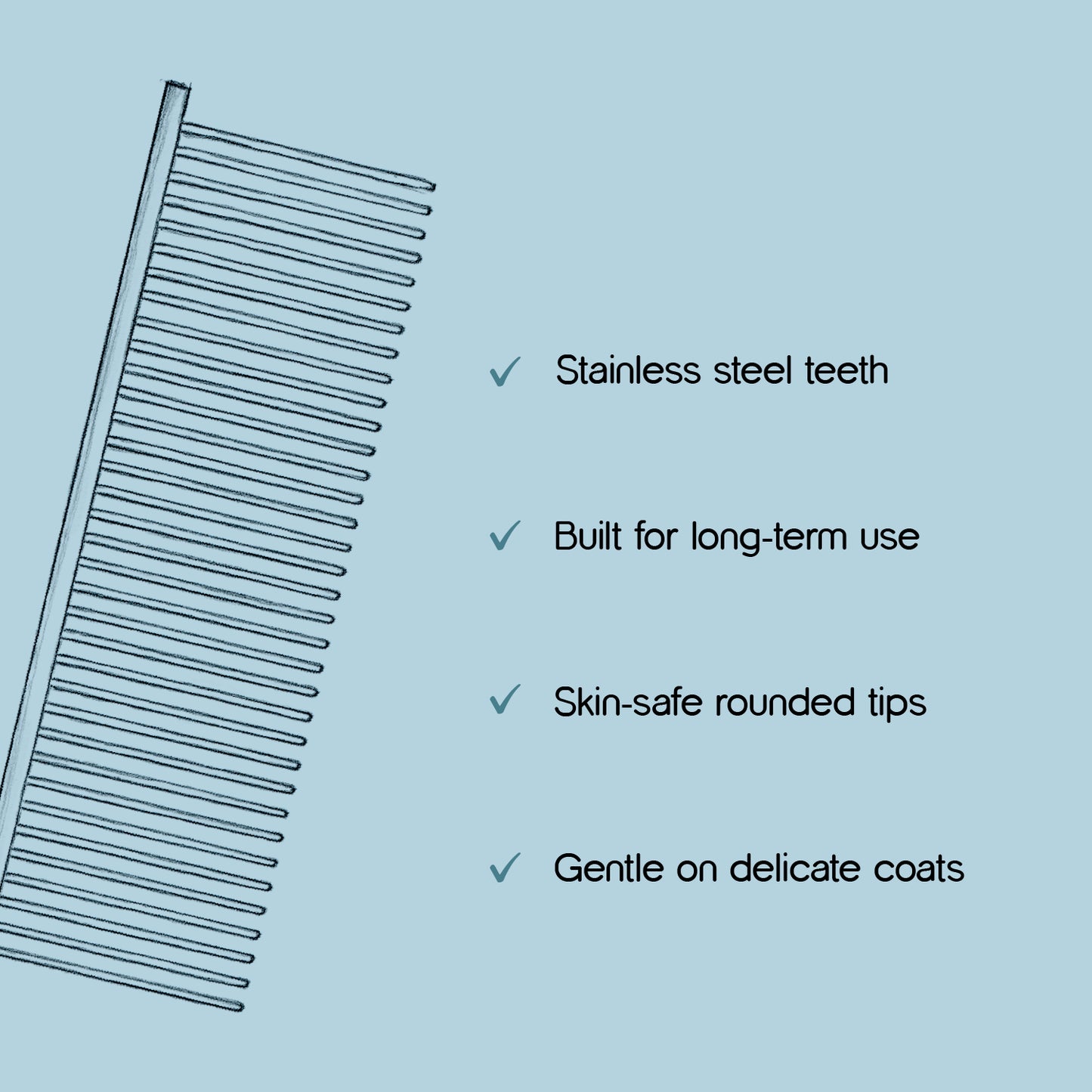 Shedaway Comb | Dual - Width Stainless Steel Grooming Comb
