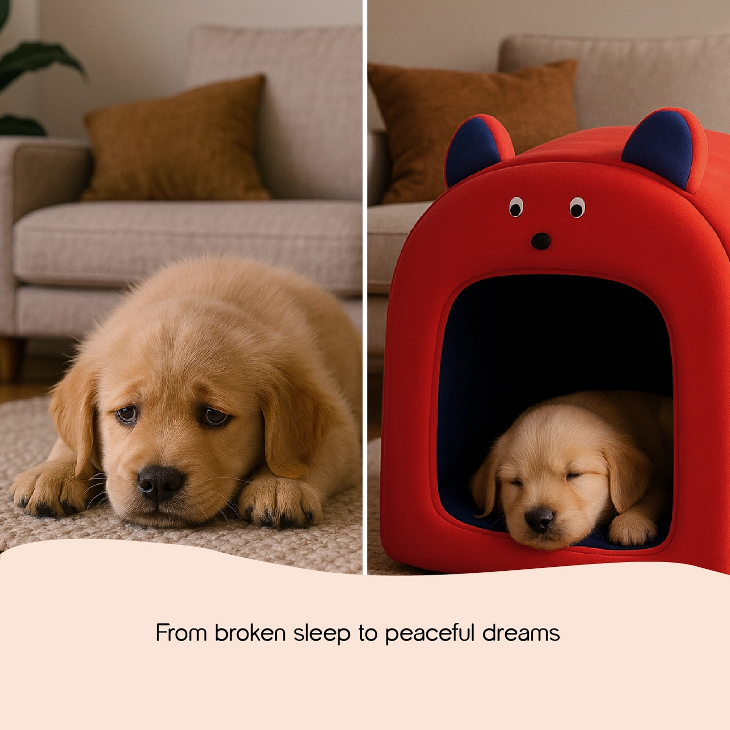 SnugBug Hut – Comfy, Calming & Portable | Safe Den for Small Dogs