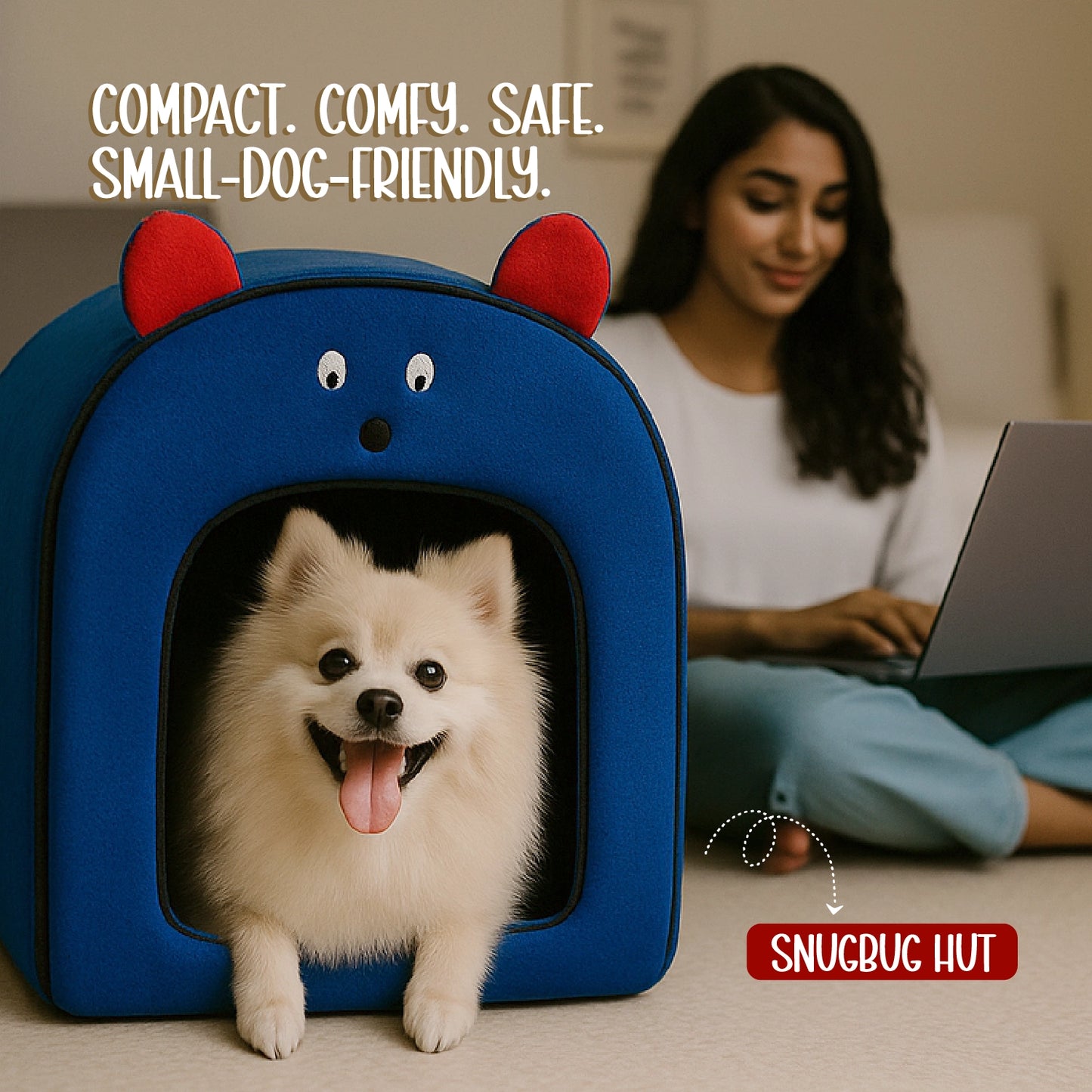 SnugBug Hut – Comfy, Calming & Portable | Safe Den for Small Dogs