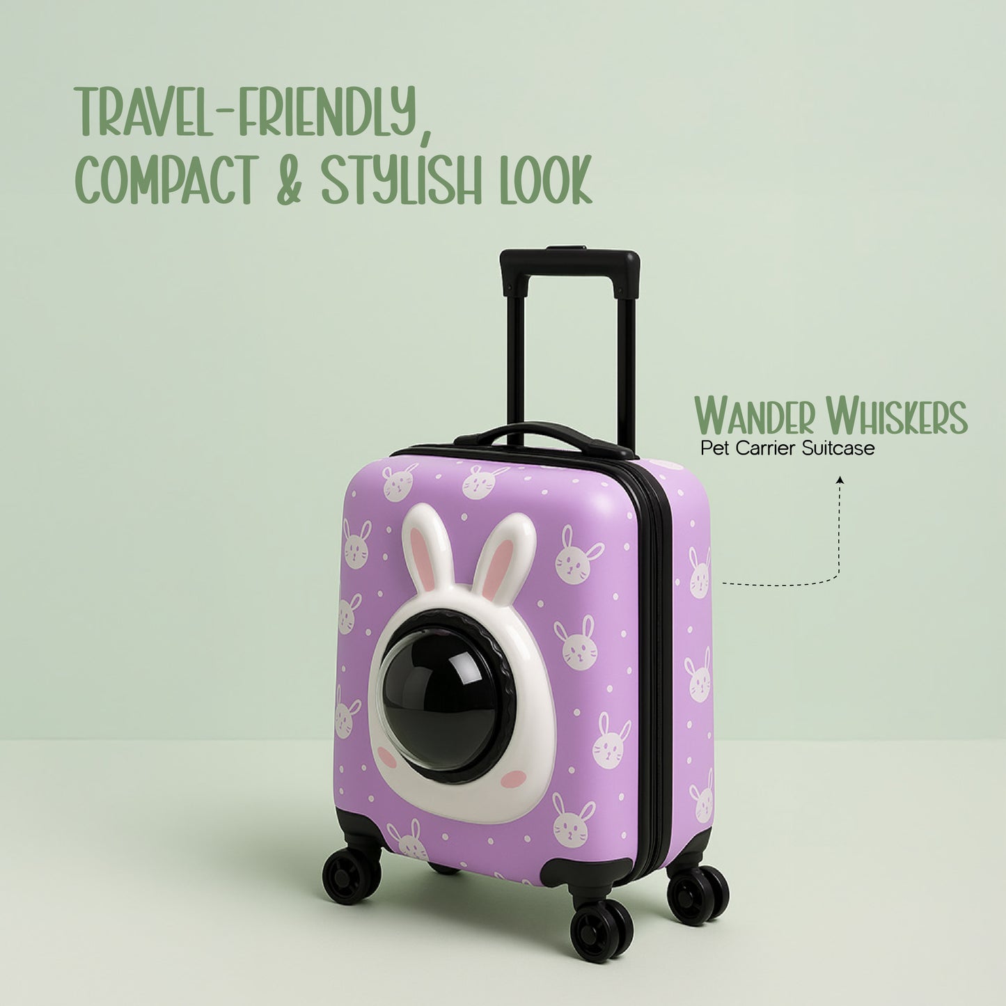 Wander Whiskers | Suitcase-Style Pet Carrier | Air-Comfy Travel
