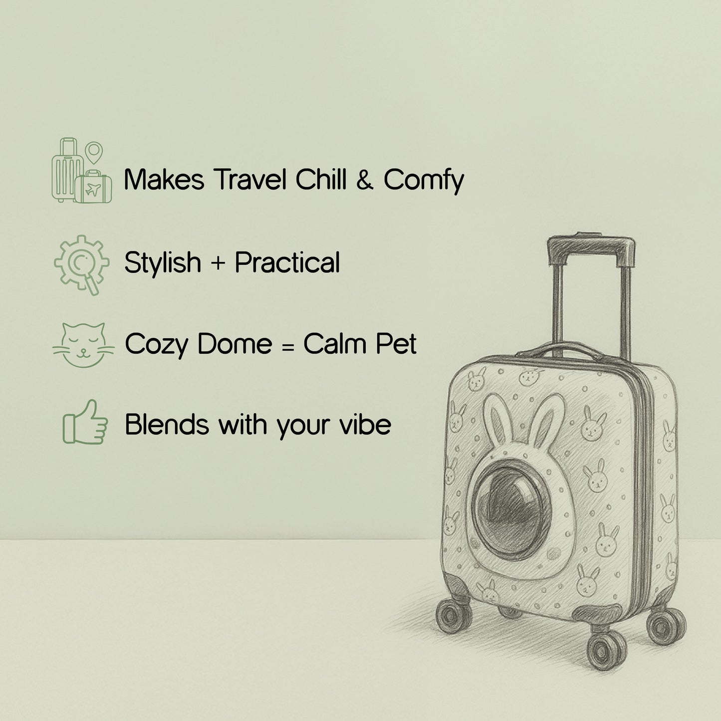 Wander Whiskers | Suitcase-Style Pet Carrier | Air-Comfy Travel