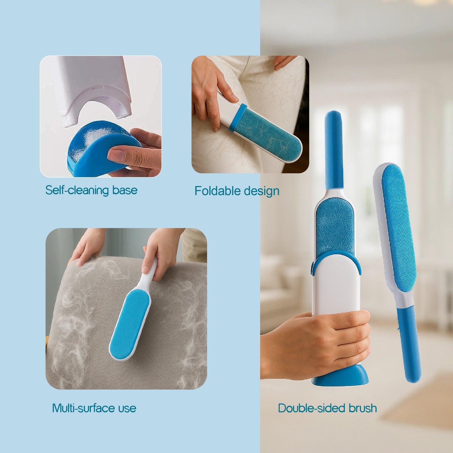AuraSwipe Lint Brush | Effortless Fur Removal | Travel-Friendly | Self-Cleaning