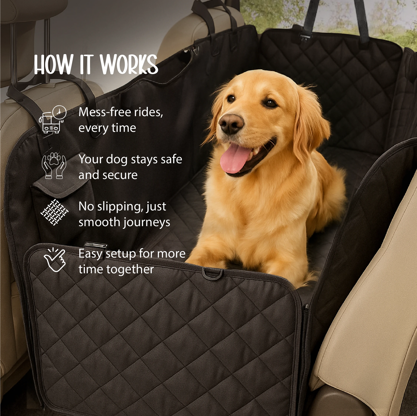FurLounge Backseat Cover – Car Protection | Pet Comfort | Easy Setup