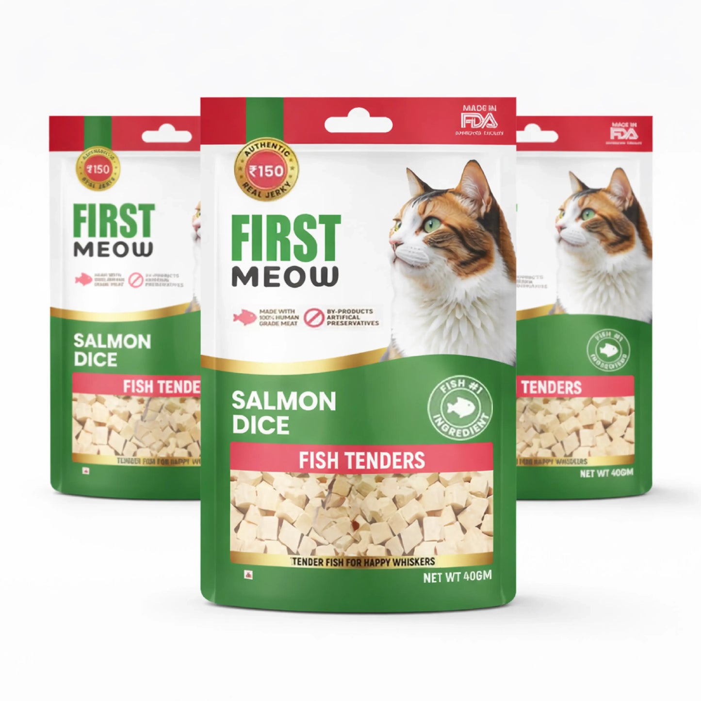 First Meow Treats For Cats - Salmon Dice Fish Tenders 40gm