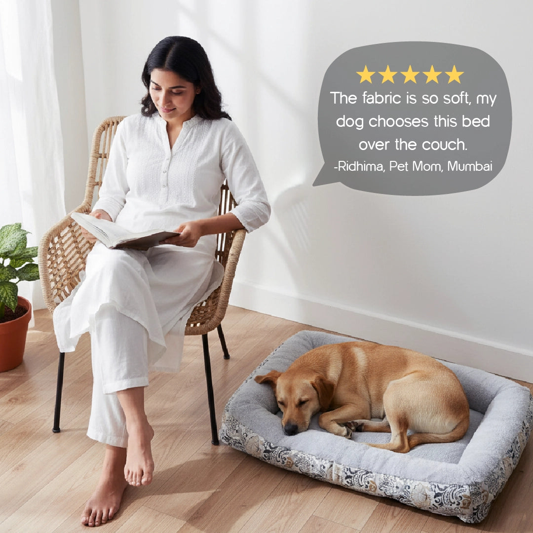 CloudLoom Bed – Soft Cushion Pet Bed with Bolster Support