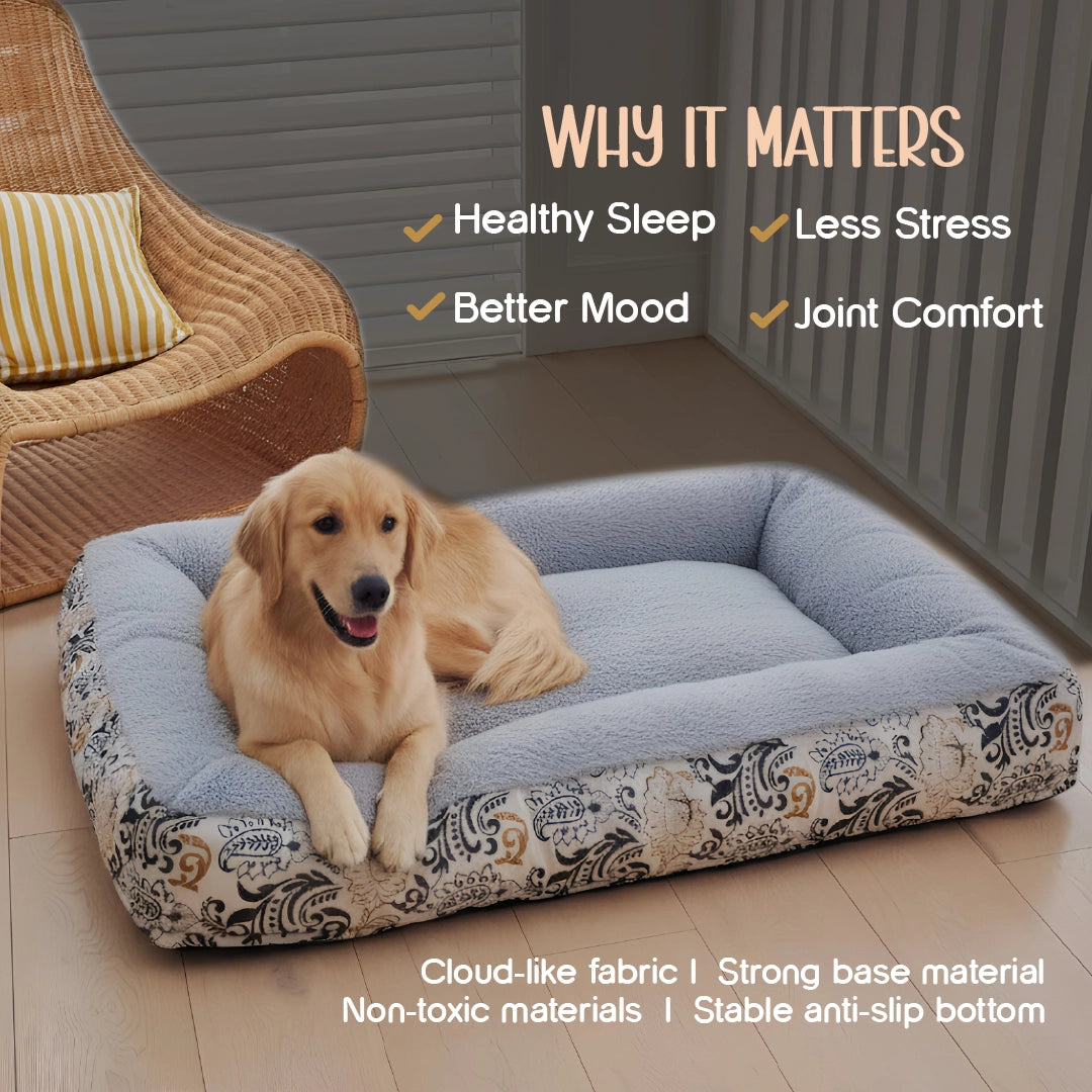 CloudLoom Bed – Soft Cushion Pet Bed with Bolster Support