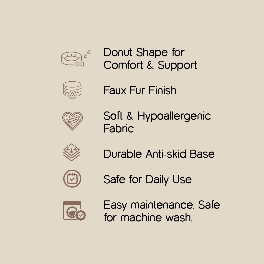 NapDen Donut Bed | Stress-Relief Pet Bed | Safe for All Skin Types
