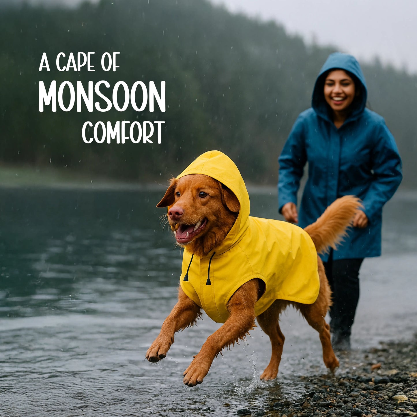 DrizzleCape – Waterproof Dog Raincoat | Fits All Breeds | Comfortable & Weather-Ready
