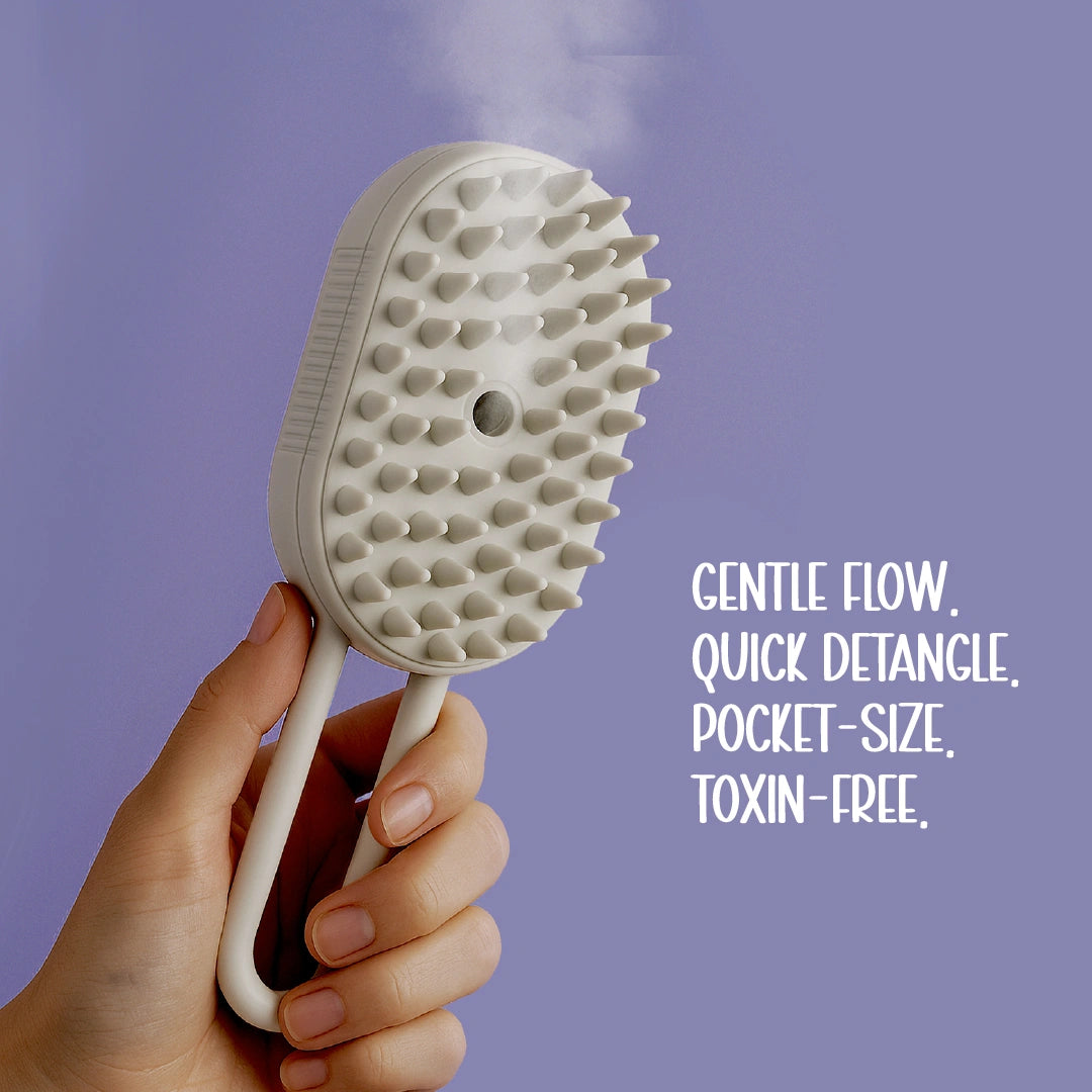 FluffMist Pet Brush – Steam Mist Grooming & Detangling Tool