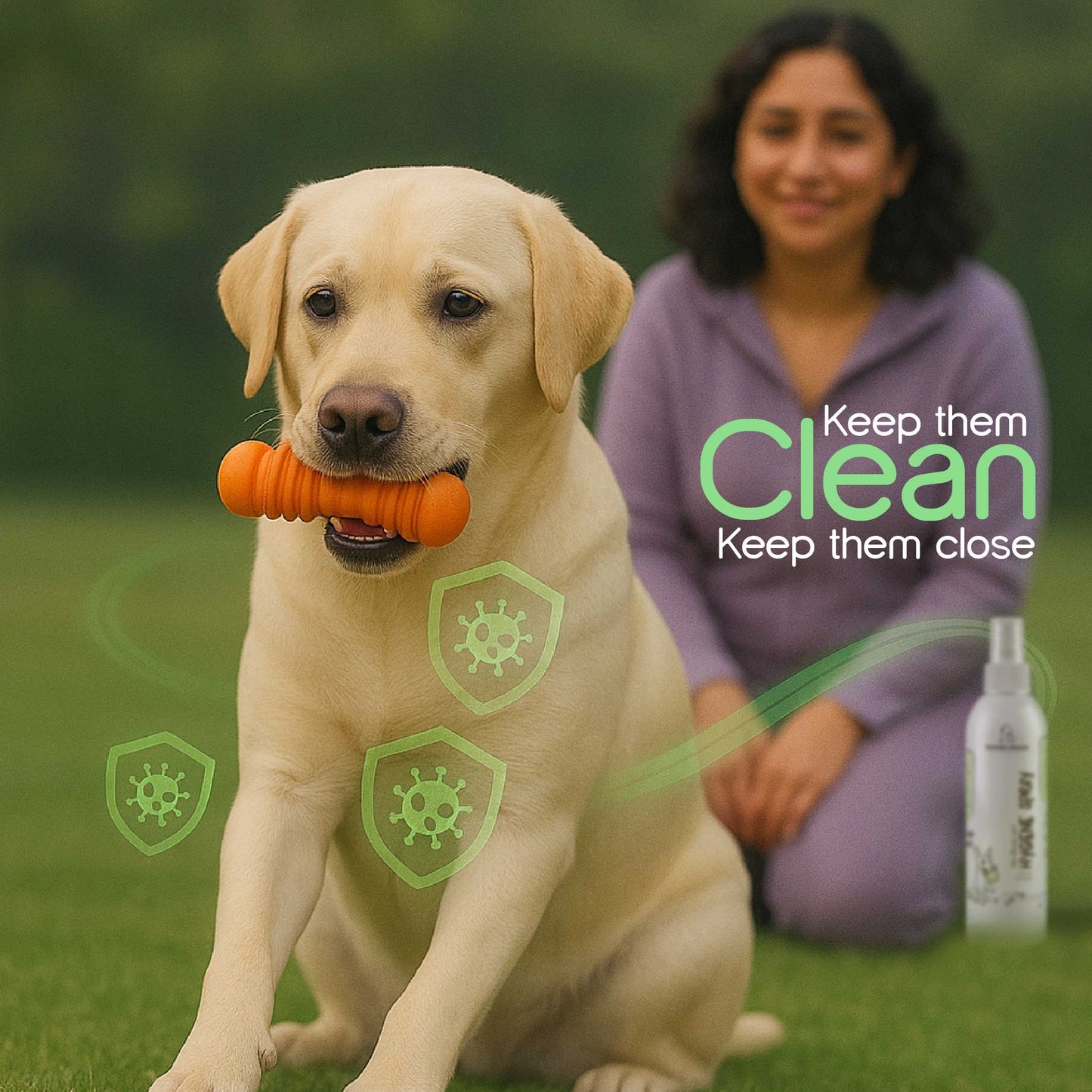 No-Rinse Pet Hygiene Spray | Safe Daily Shield Against Germs