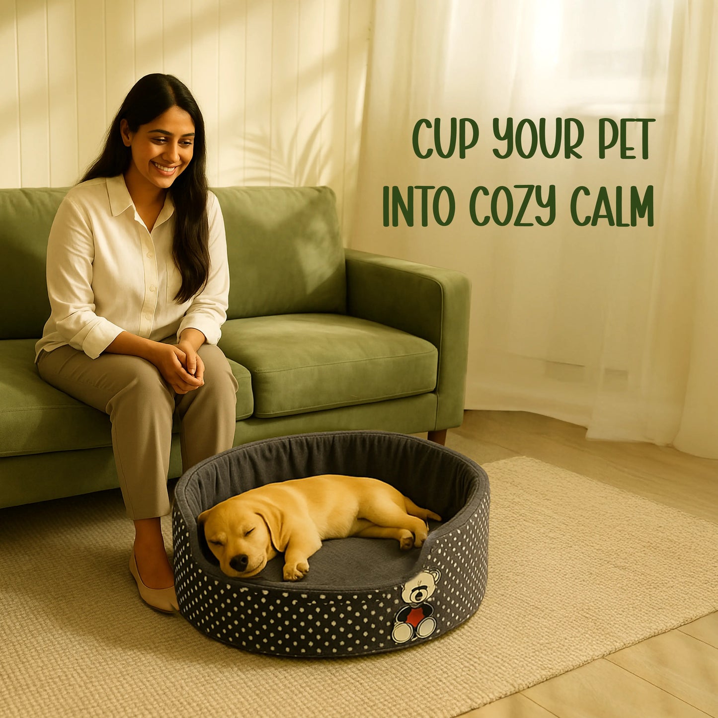 Pomelo Nest - Supportive Foam | Raised Sides | Washable Comfort