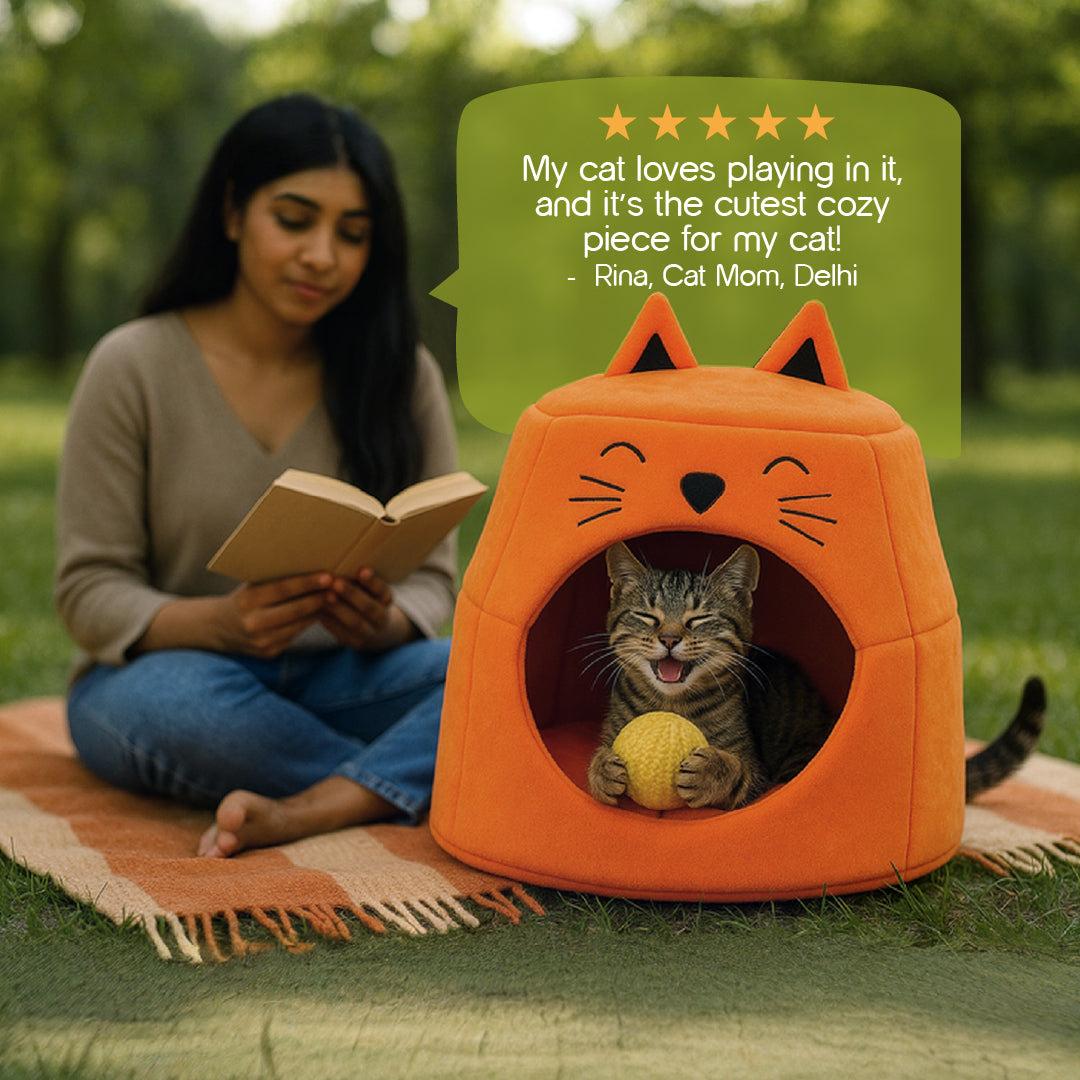 Dreamscape Cat Cave | 2-in-1 Cozy Sofa Cum Bed | Just for Your Pet