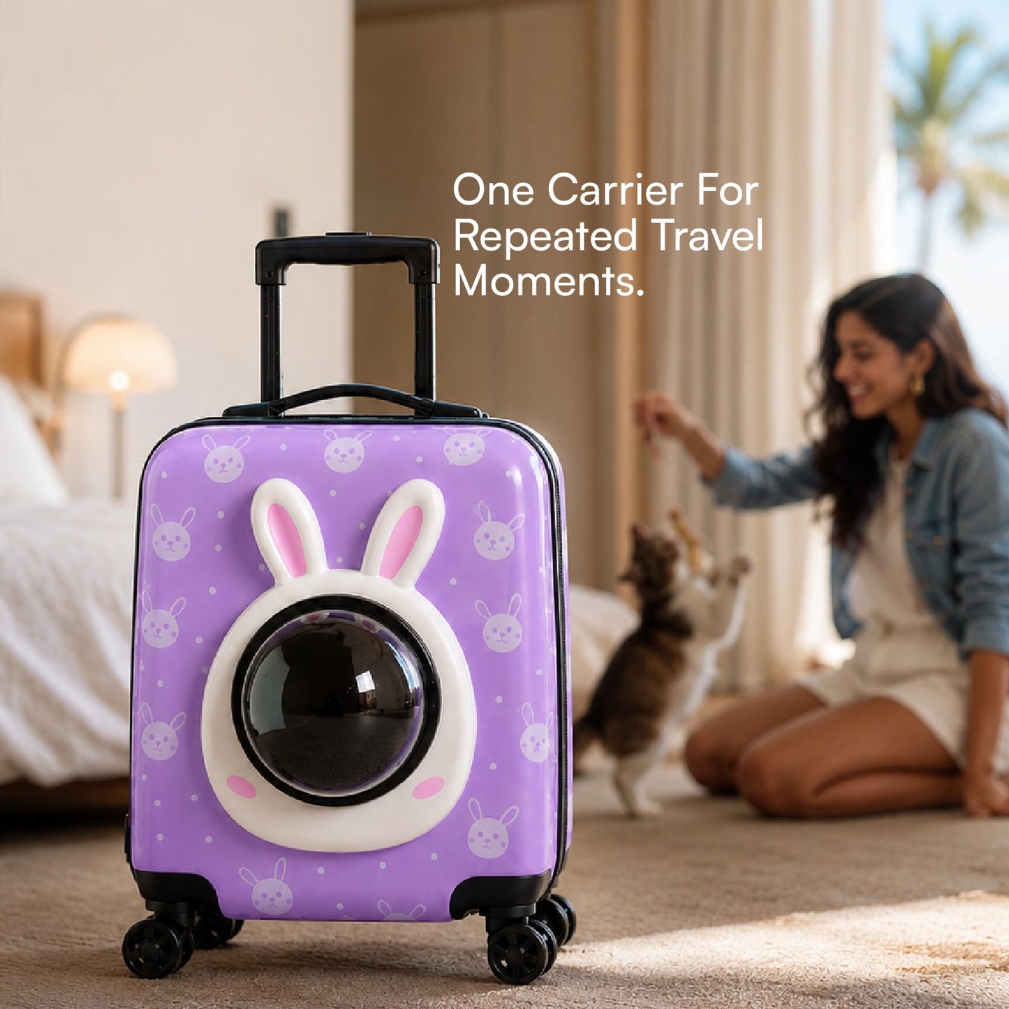 Wander Whiskers | Suitcase-Style Pet Carrier | Air-Comfy Travel