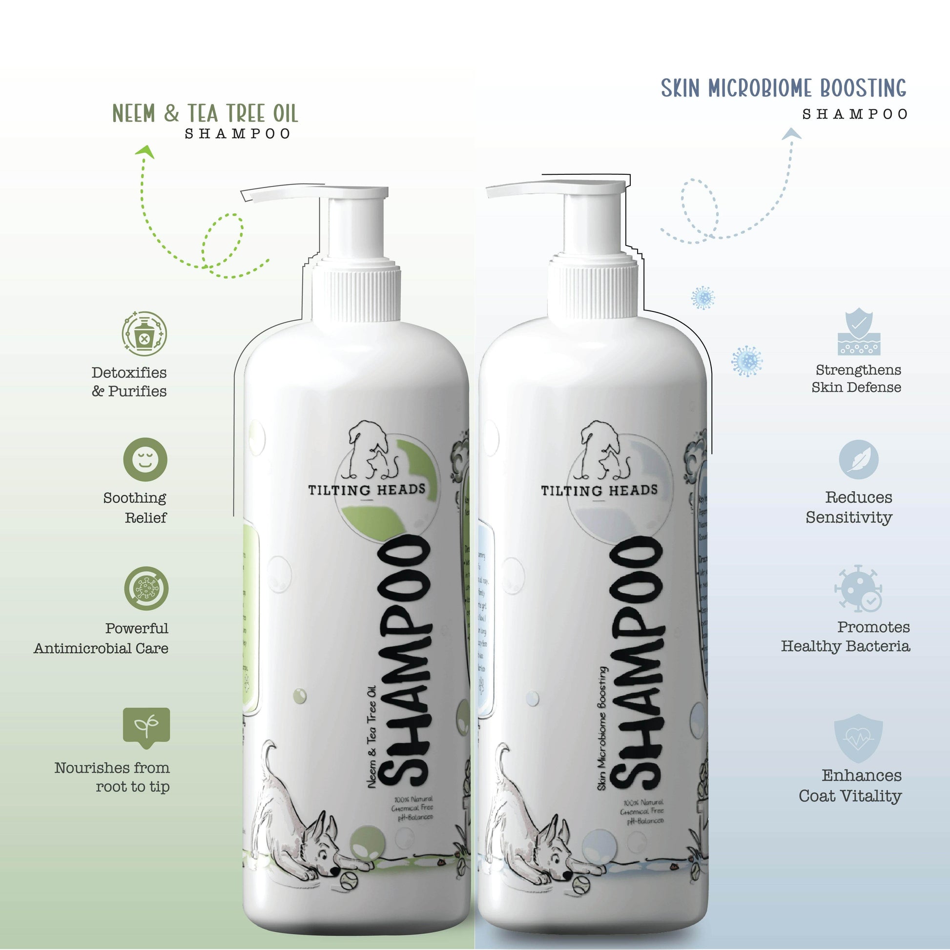 Dog Shampoo Combo – Microbiome & Neem Care | Tilting Heads - Tilting Heads
