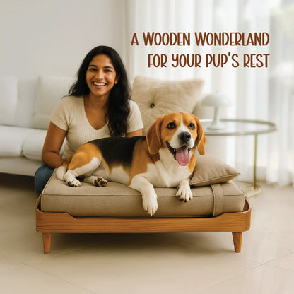 AristoBed | Handmade Wooden Pet Bed | Durable | Stylish & Washable