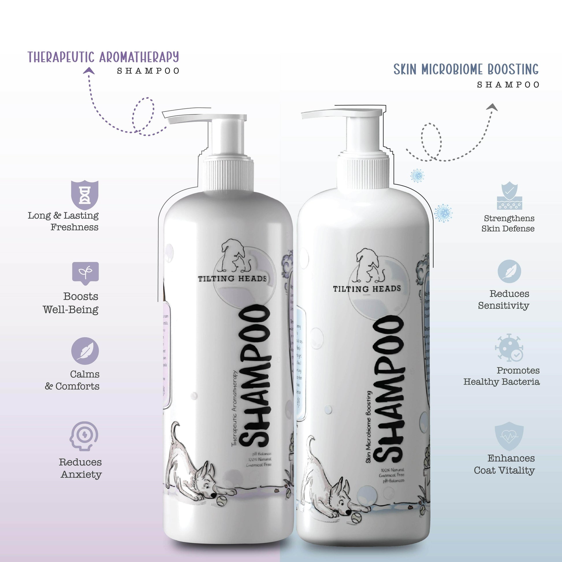 Aromatherapy & Microbiome Dog Shampoo Combo – Tilting Heads - Tilting Heads