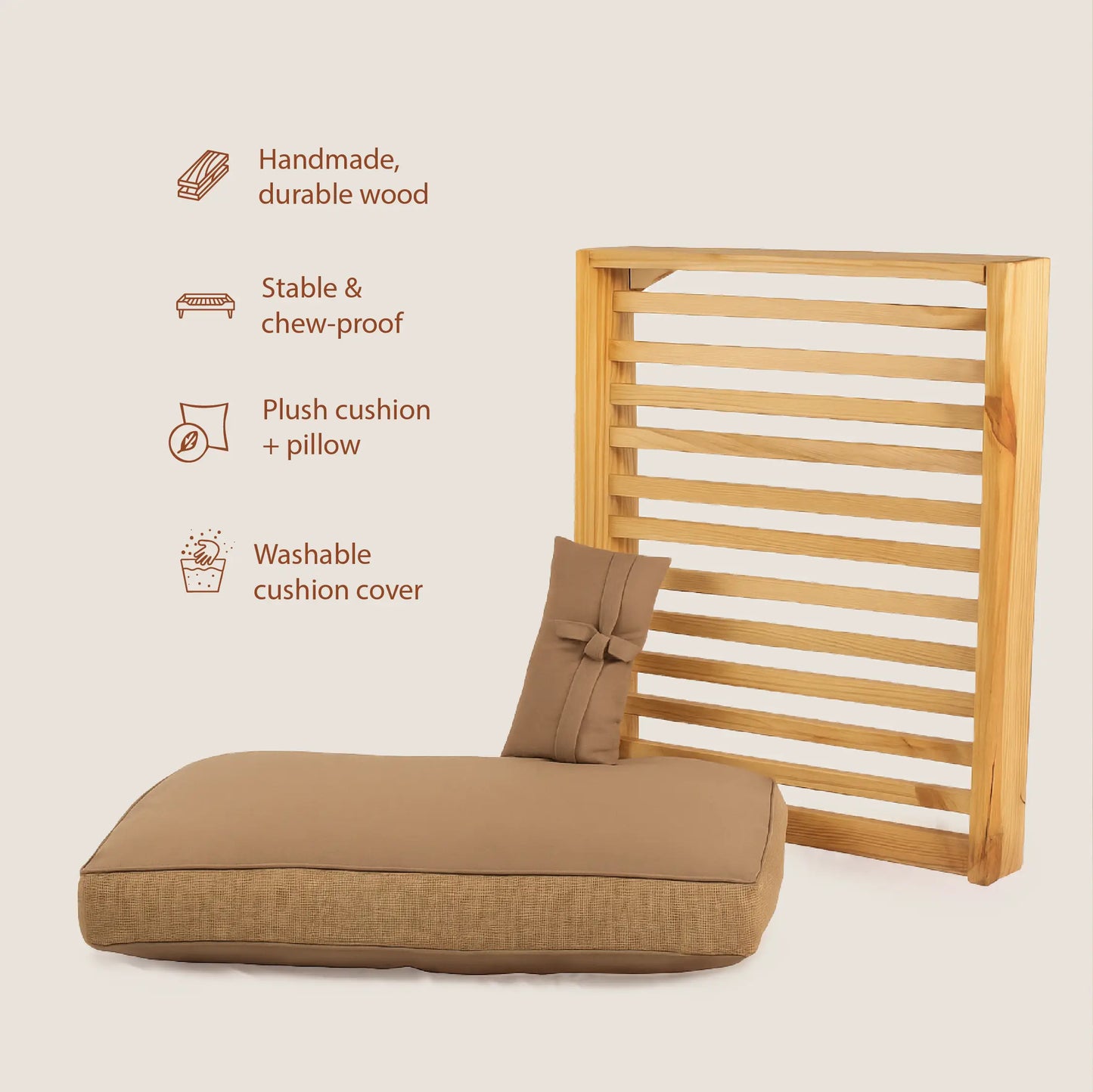 AristoBed | Handmade Wooden Pet Bed | Durable | Stylish & Washable