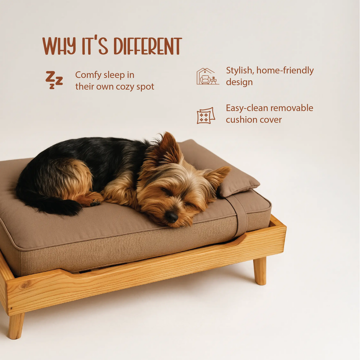 AristoBed | Handmade Wooden Pet Bed | Durable | Stylish & Washable