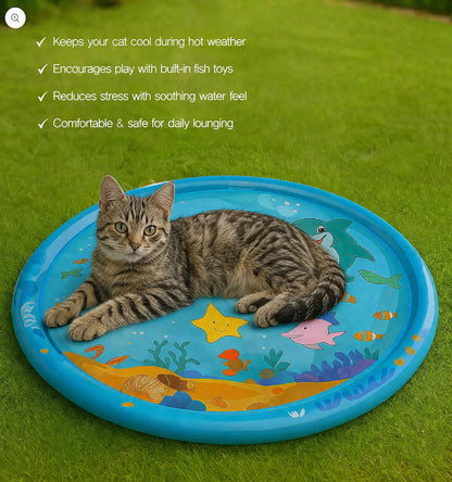 LumenPool Bed – Cooling Water Bed for Dogs & Cats with Floating Toys | Foldable | Stress-Relieving