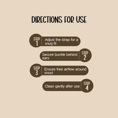 BreatheEase Muzzle – Breathable No-Bark Muzzle for Small Pets - Tilting Heads