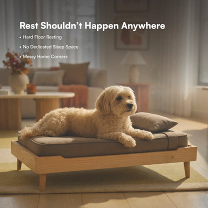AristoBed | Handmade Wooden Pet Bed | Durable | Stylish & Washable