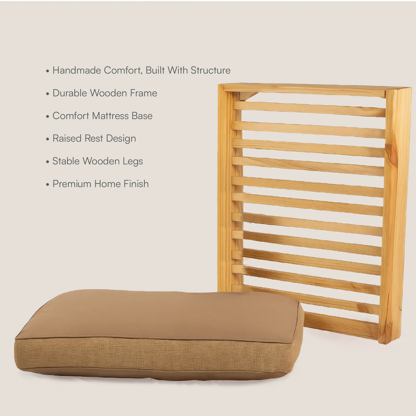 AristoBed | Handmade Wooden Pet Bed | Durable | Stylish & Washable