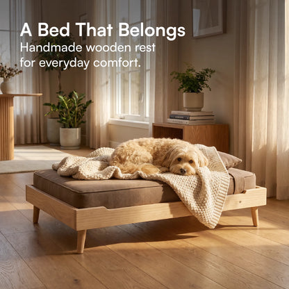 AristoBed | Handmade Wooden Pet Bed | Durable | Stylish & Washable