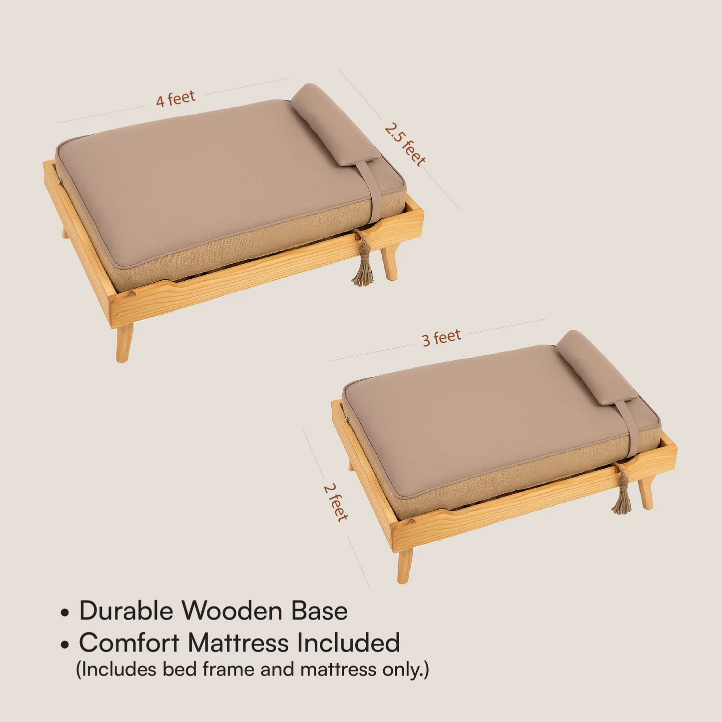 AristoBed | Handmade Wooden Pet Bed | Durable | Stylish & Washable