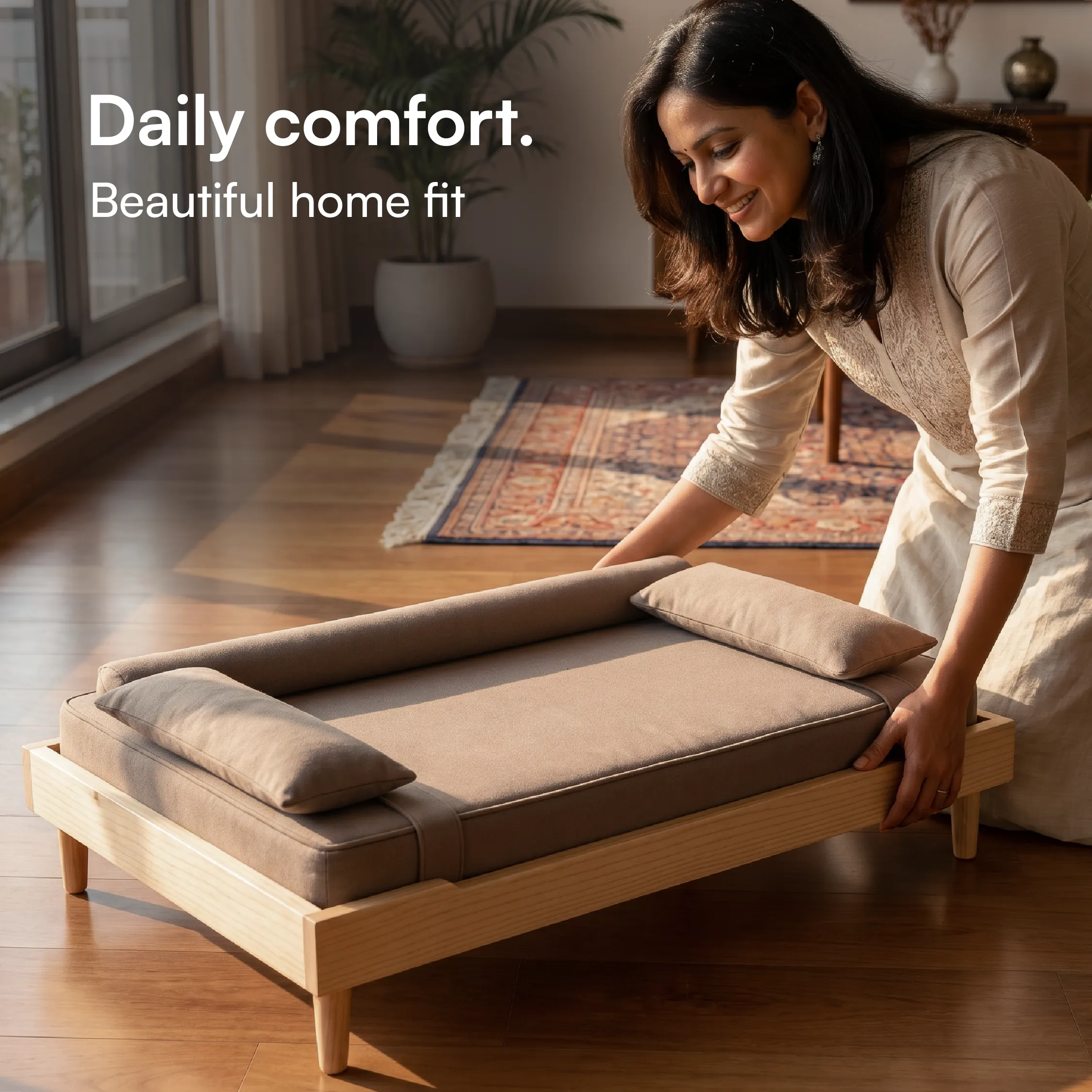 AristoBed | Handmade Wooden Pet Bed | Durable | Stylish & Washable