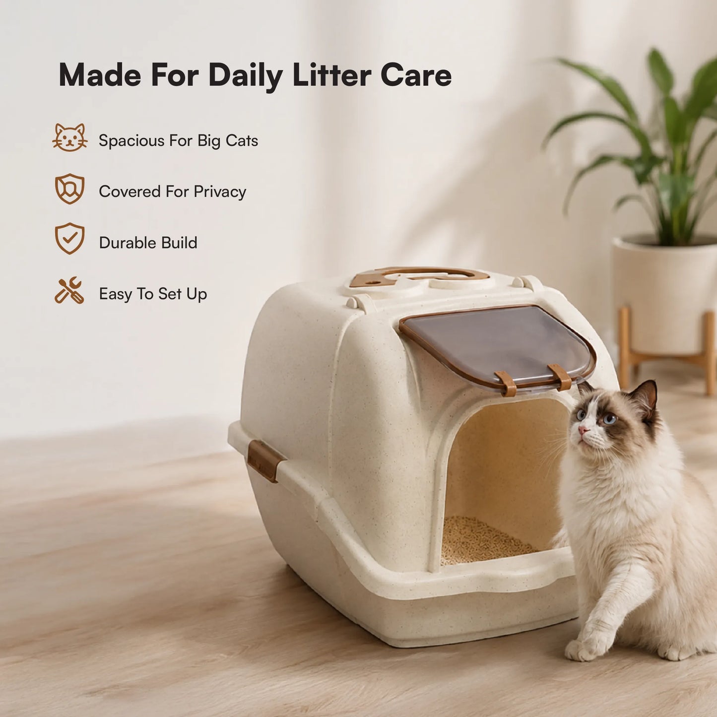 Aurora Litter Den – Clean, Comfy & Private Litter Space for Cats
