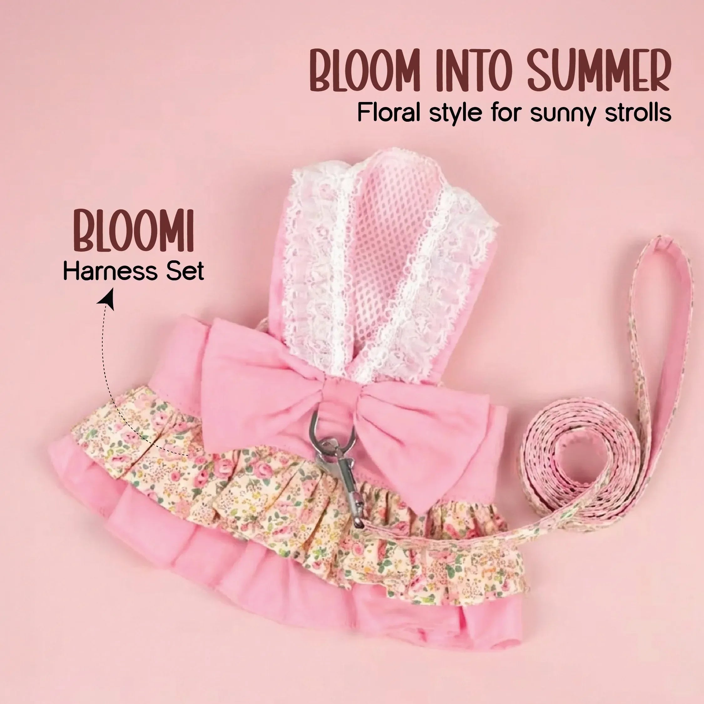 BLOOMI Harness – Cotton Floral Vest Harness for Small Pets
