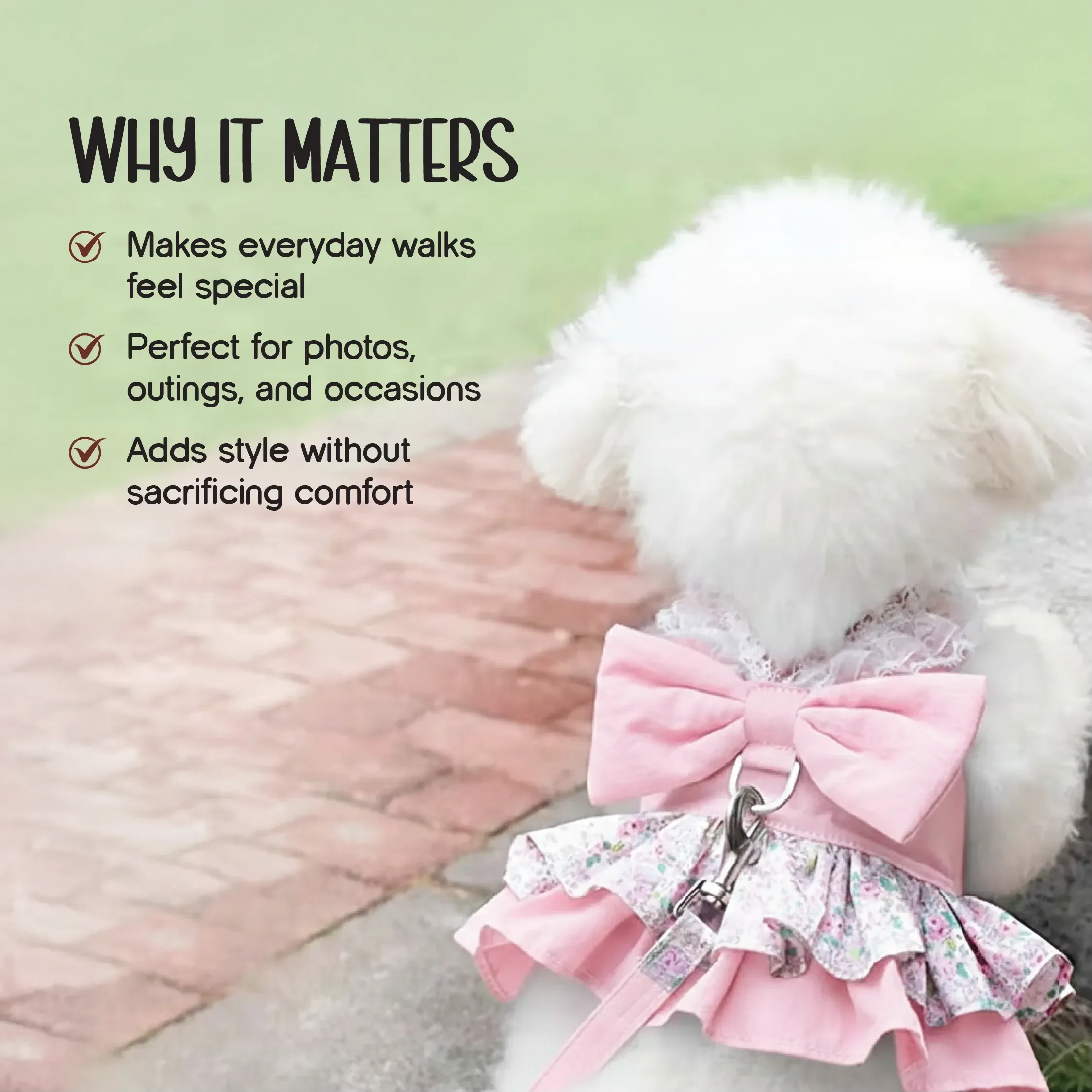 BLOOMI Harness – Cotton Floral Vest Harness for Small Pets
