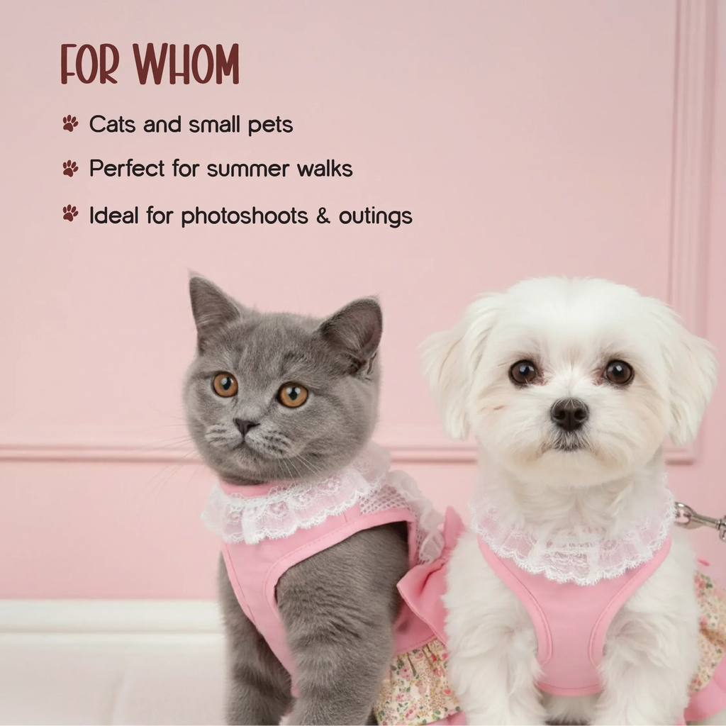 BLOOMI Harness – Cotton Floral Vest Harness for Small Pets