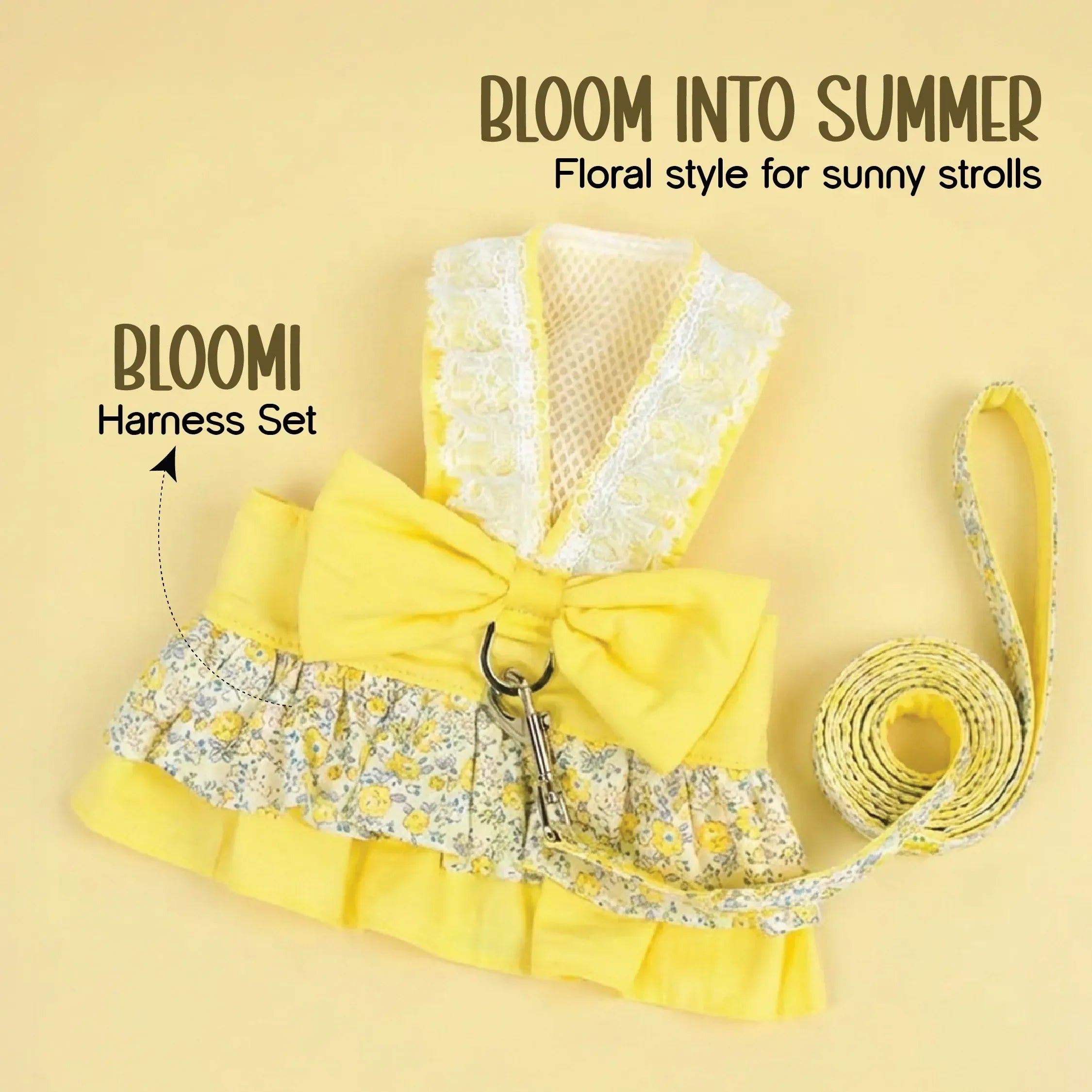 BLOOMI Harness – Cotton Floral Vest Harness for Small Pets