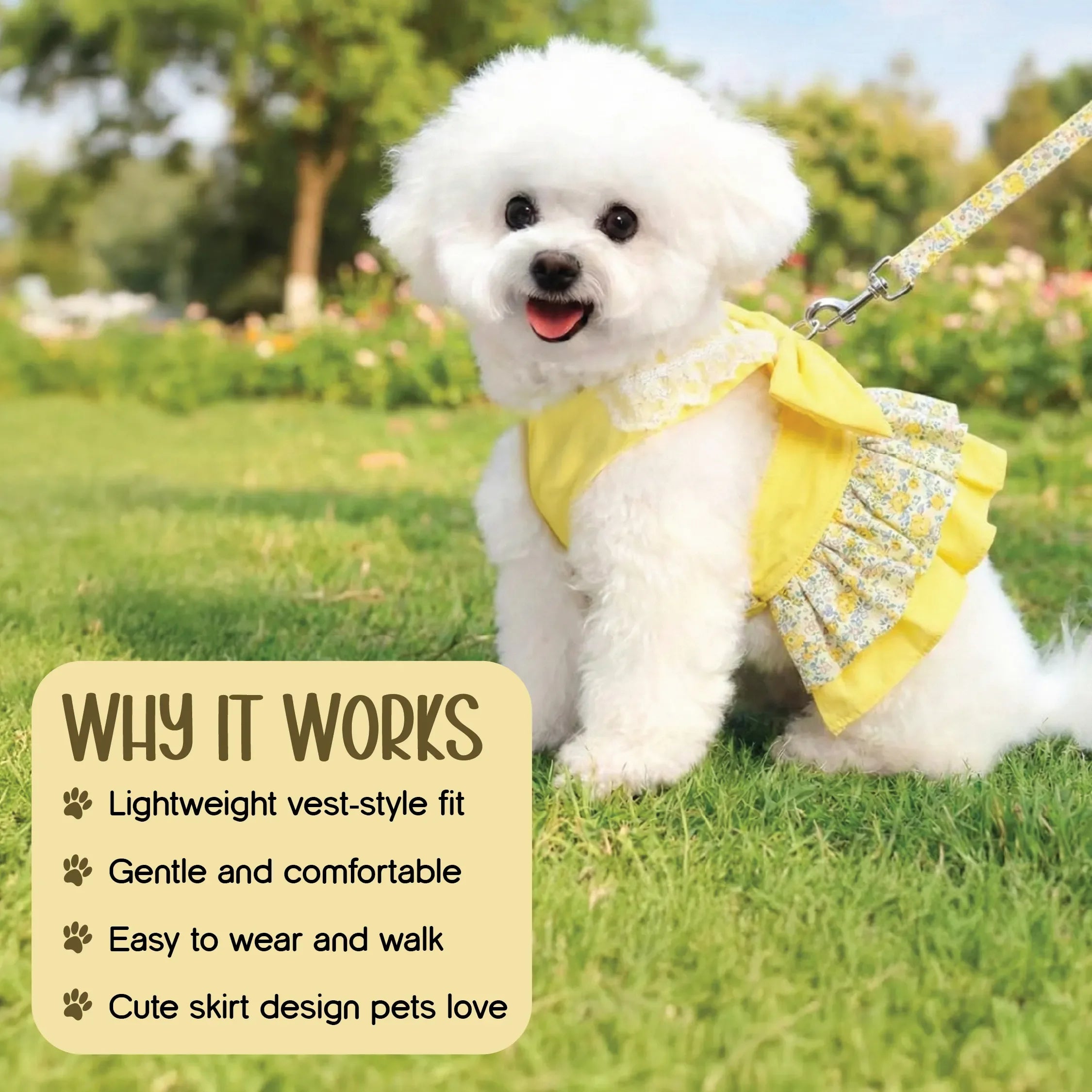 BLOOMI Harness – Cotton Floral Vest Harness for Small Pets
